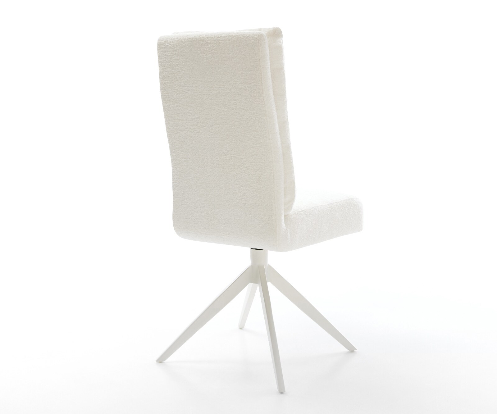 Въртящ се стол Pela-Flex Bouclé Soft Beige Кръстосана рамка широка Бяла 360° въртене Люлееща се функция Ядро от джобни пружини 5