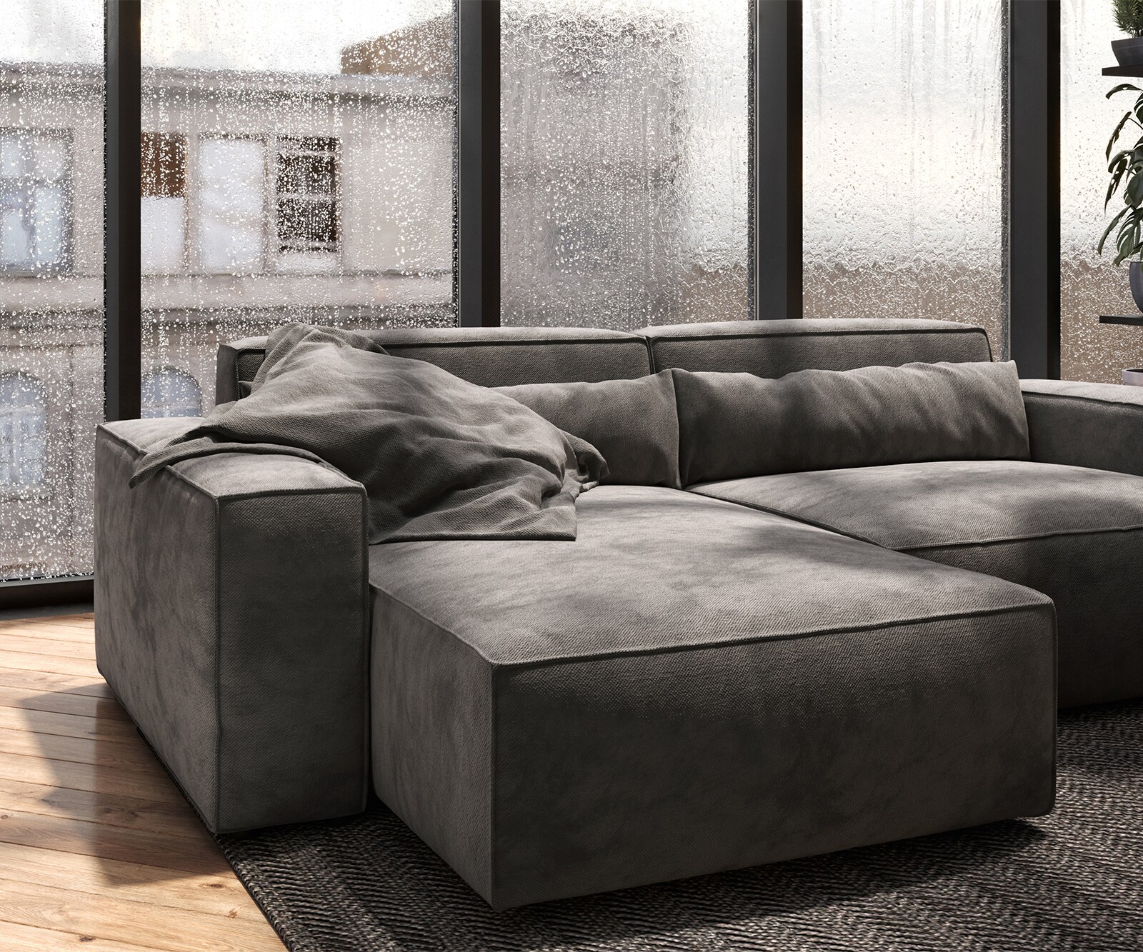 Ъглов диван L 260x160 cm Микрофибър КакиКафяв Варианти лежанка Sirpio 5