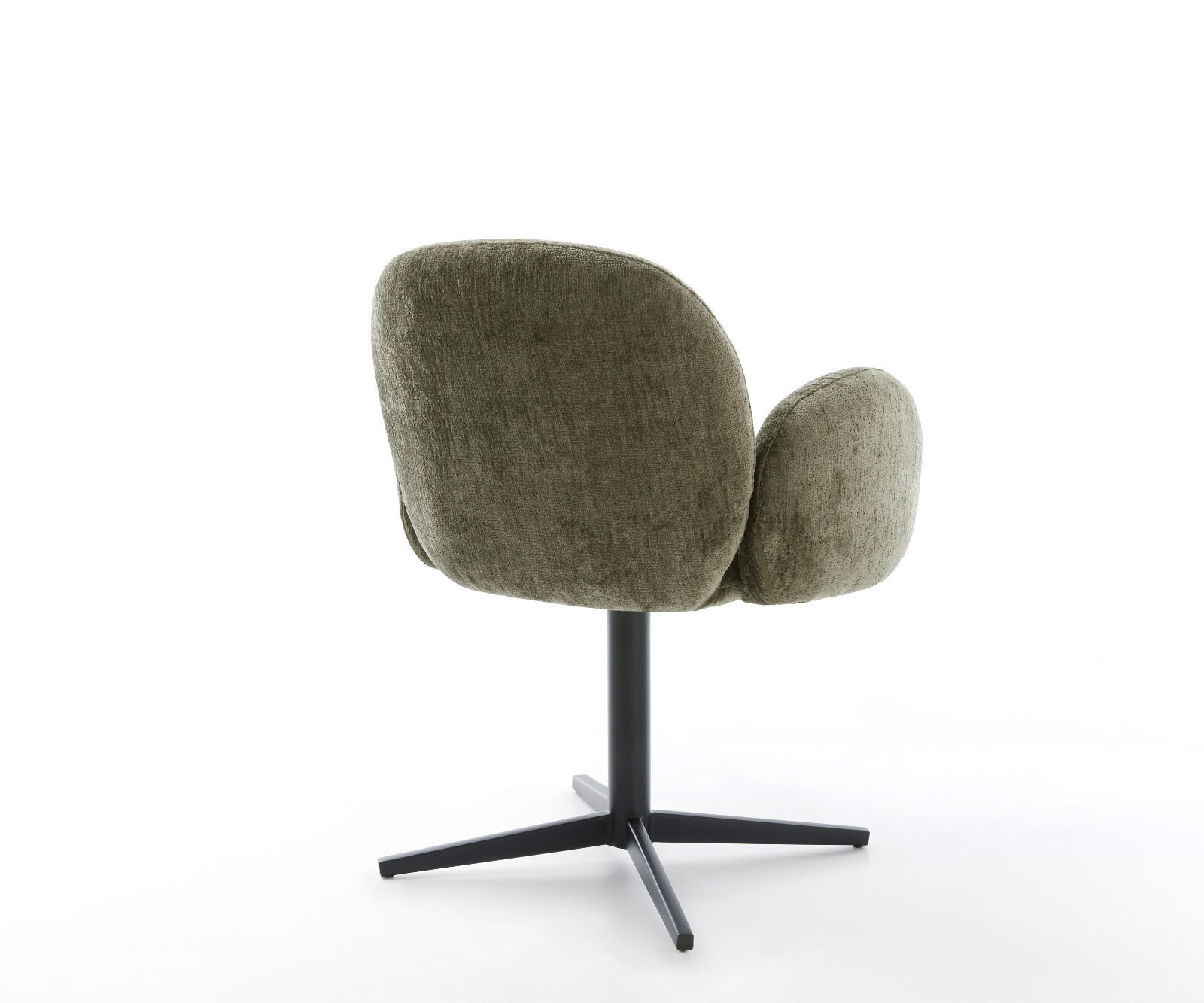 Врътящ се стол с подлакътници Шенил Маслина Офис основа Черен 360° въртящ се Покет пружина Nube-Flex 5