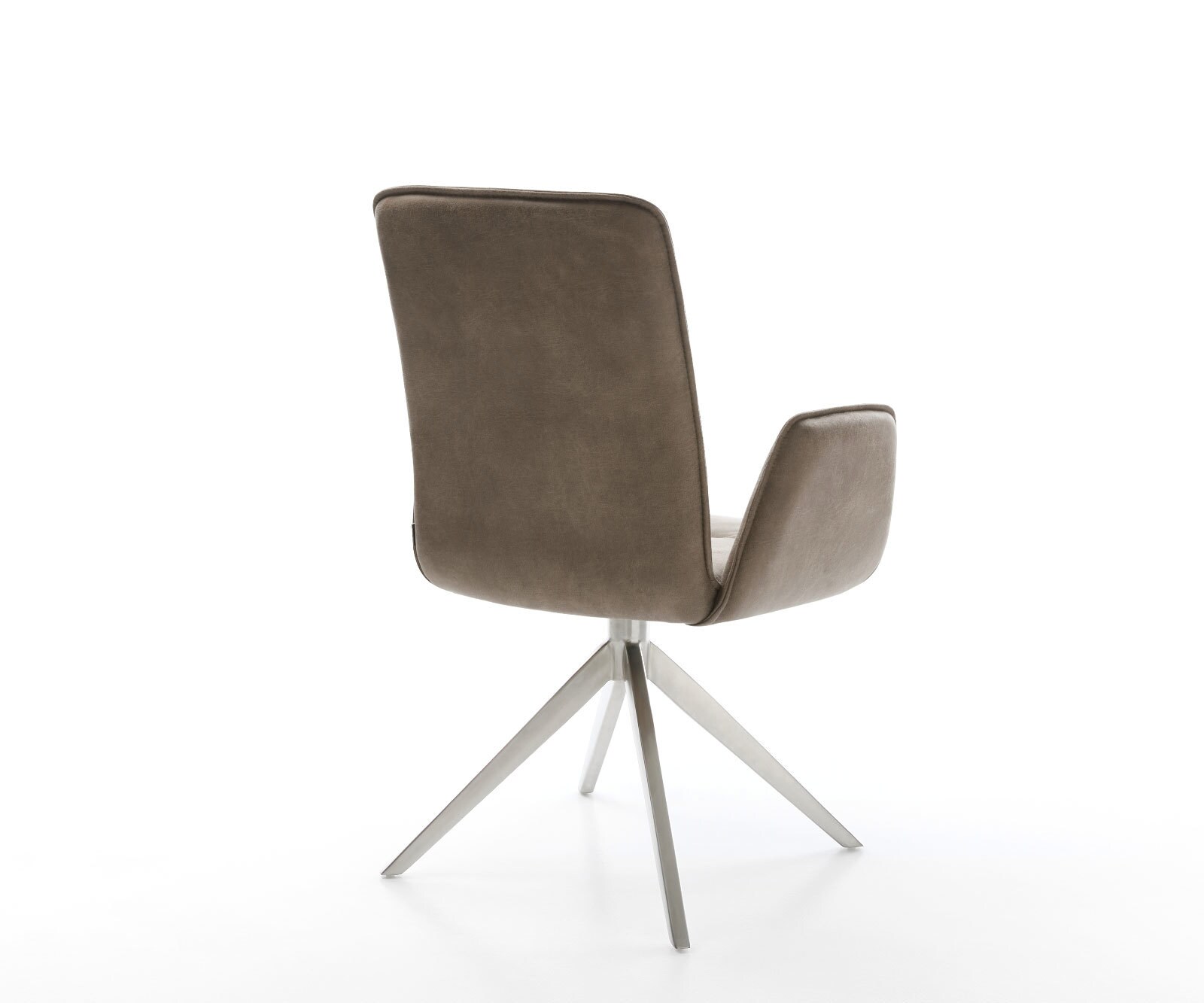 Въртящ се стол Vinja-Flex от микрофибър сив винтидж Кръстосана рамка от широка неръждаема стомана Въртене на 360° Люлееща се функция 4