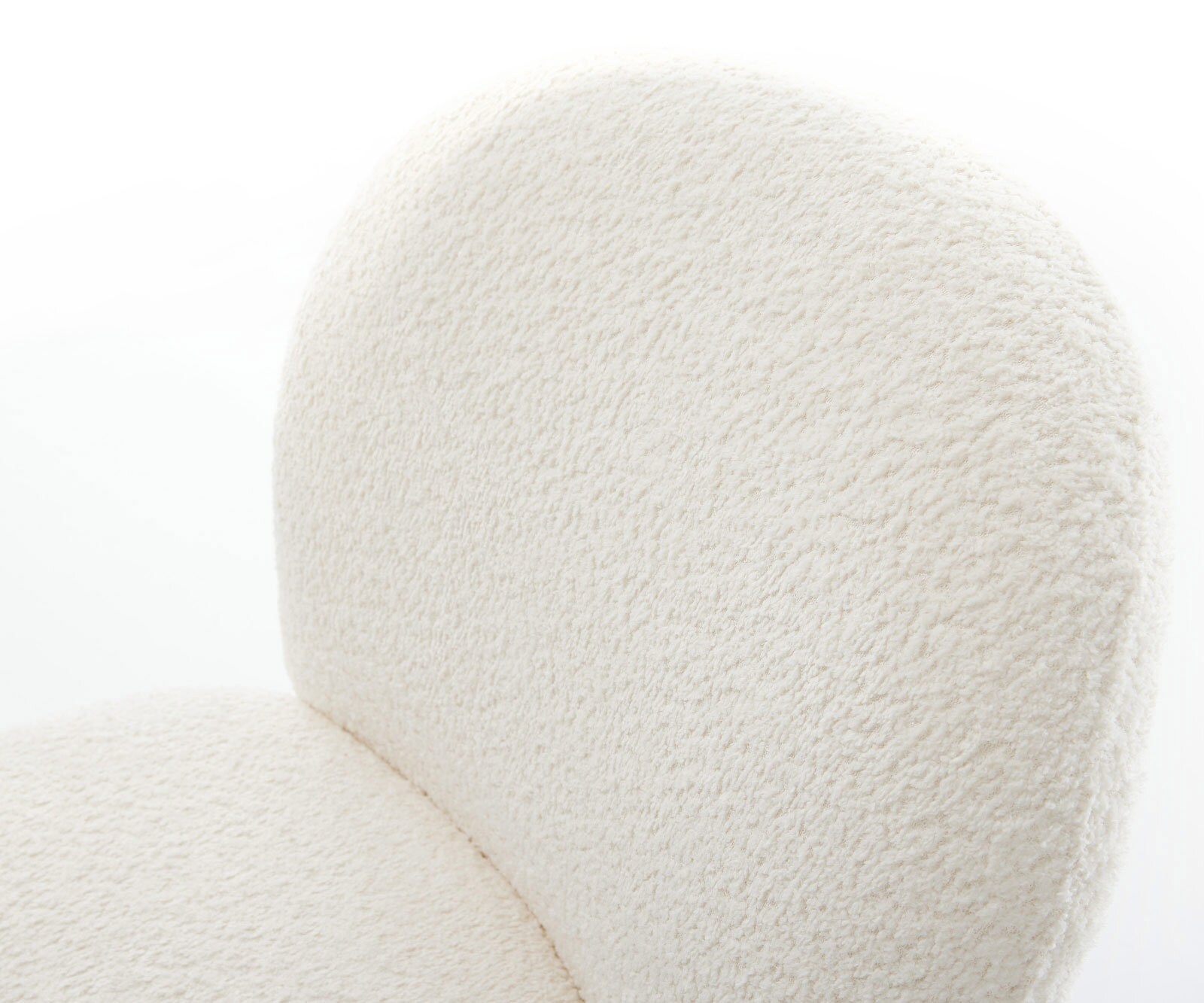 Въртящ се стол Nube-Flex Bouclé Бяла кръстосана рамка широка Черна 360° въртене Люлееща се функция Ядро от джобни пружини 3