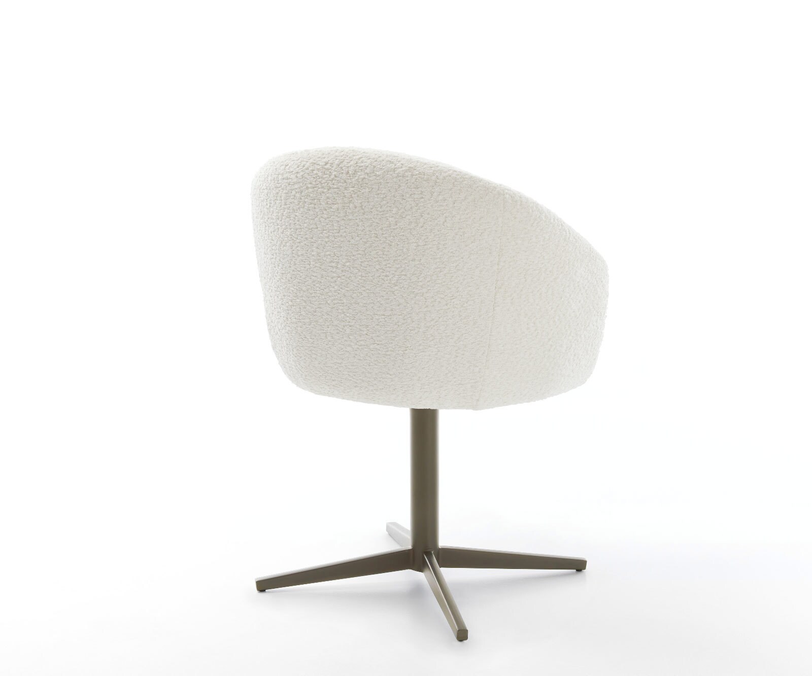 Врътящ се стол с подлакътници Букле Бял Офис основа  Titan 360° въртящ се Покет пружина Caja-Flex 4