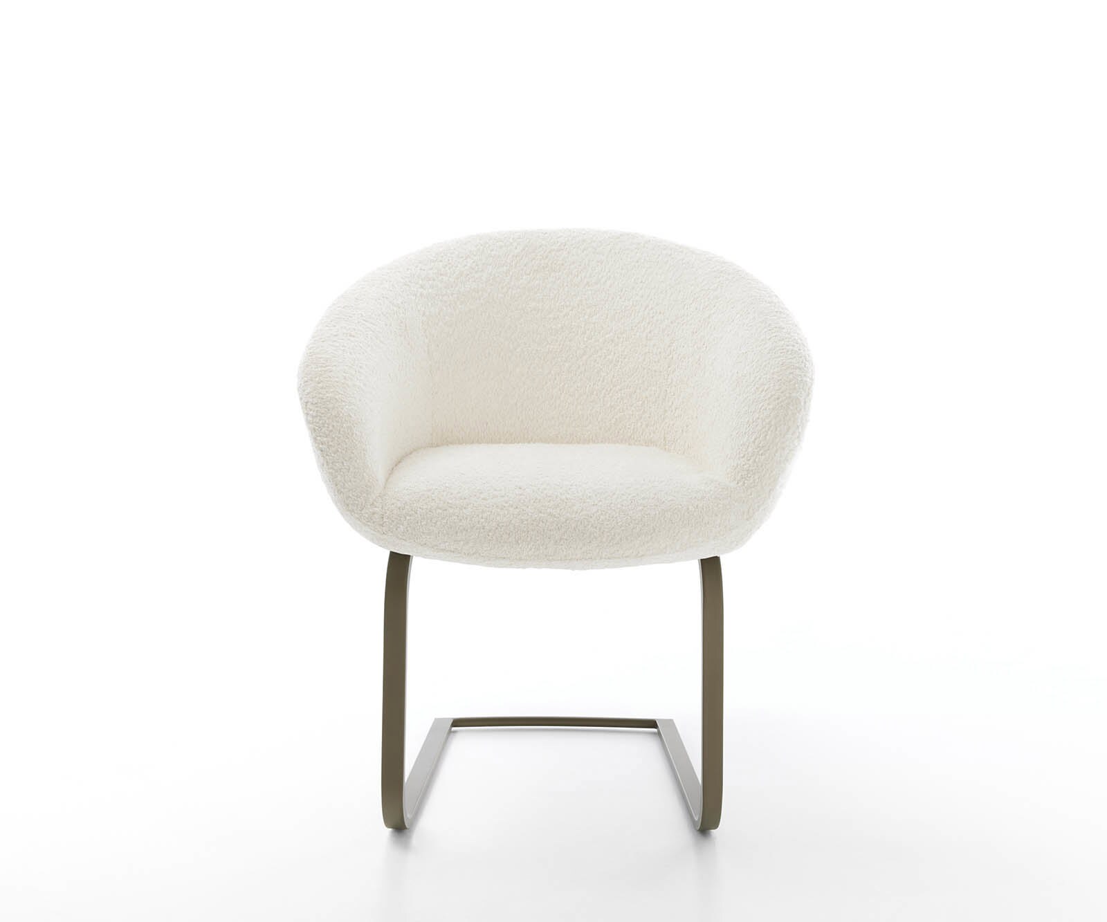 Люлеещ стол с подлакътници Букле Бял Конзолен крак плосък  Титан Покет пружина Vinka-Flex 1