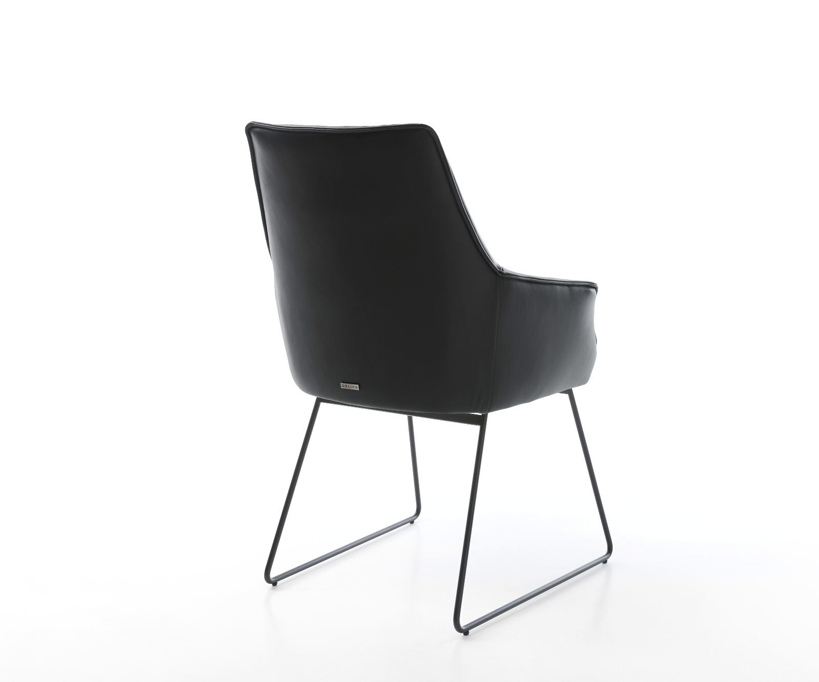 Стол Естествена кожа Черна Извити крака Черни Покет пружина Alja-Flex 5