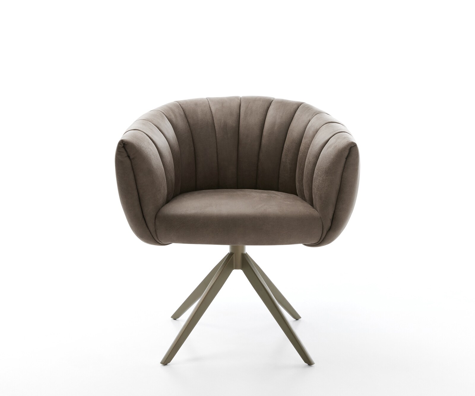 Въртящ се стол Jada-Flex микрофибър сив цвят винтидж кръстосана рамка широко покритие титан 360° завъртане люлееща се функция сърцевина от джобни пружини 1