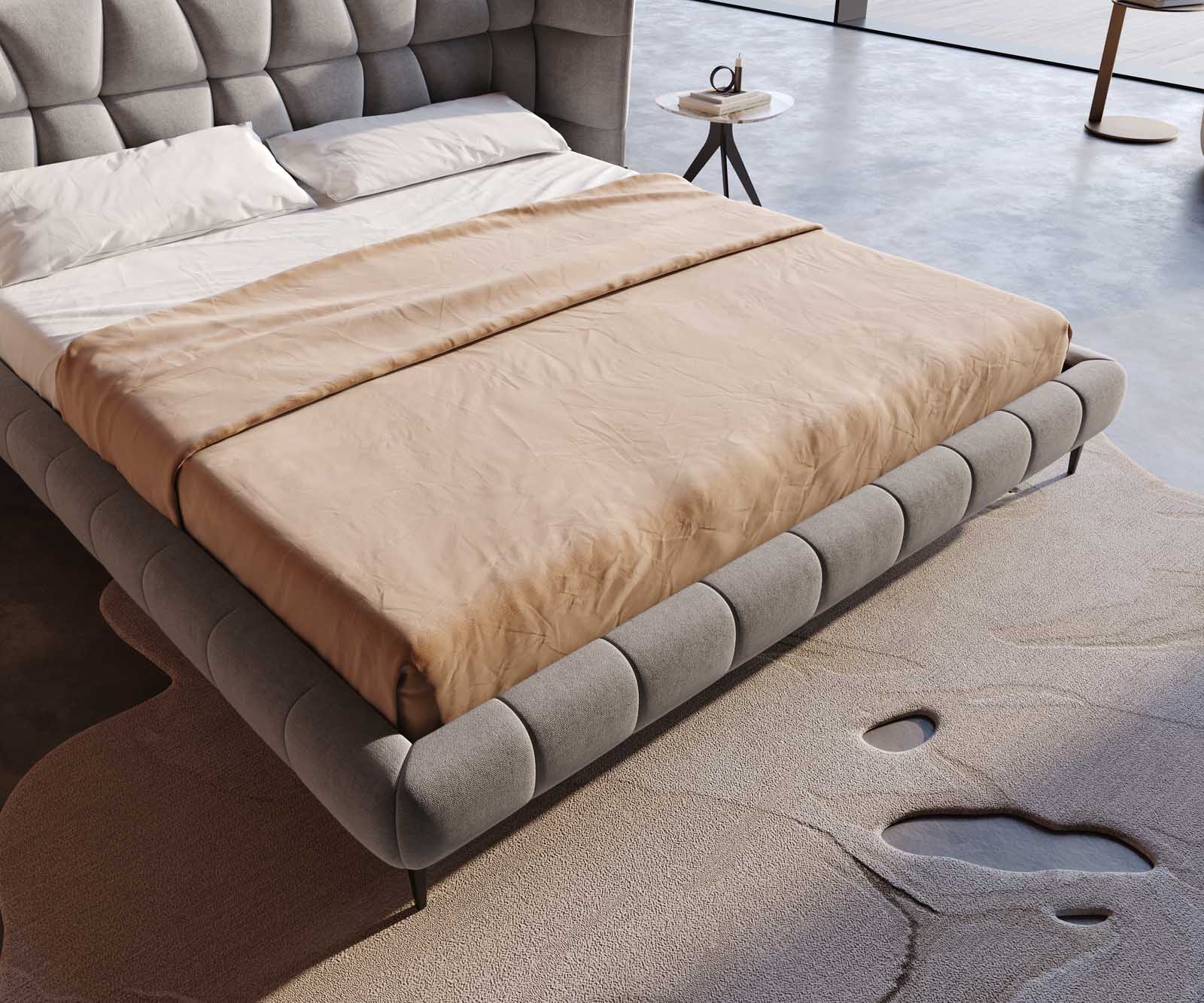 Тапицирана основа за легло Capujo 180x200 cm, микрофибър, сива 4 Тапицирана основа за легло Capujo 180x200 cm, микрофибър, сива 4