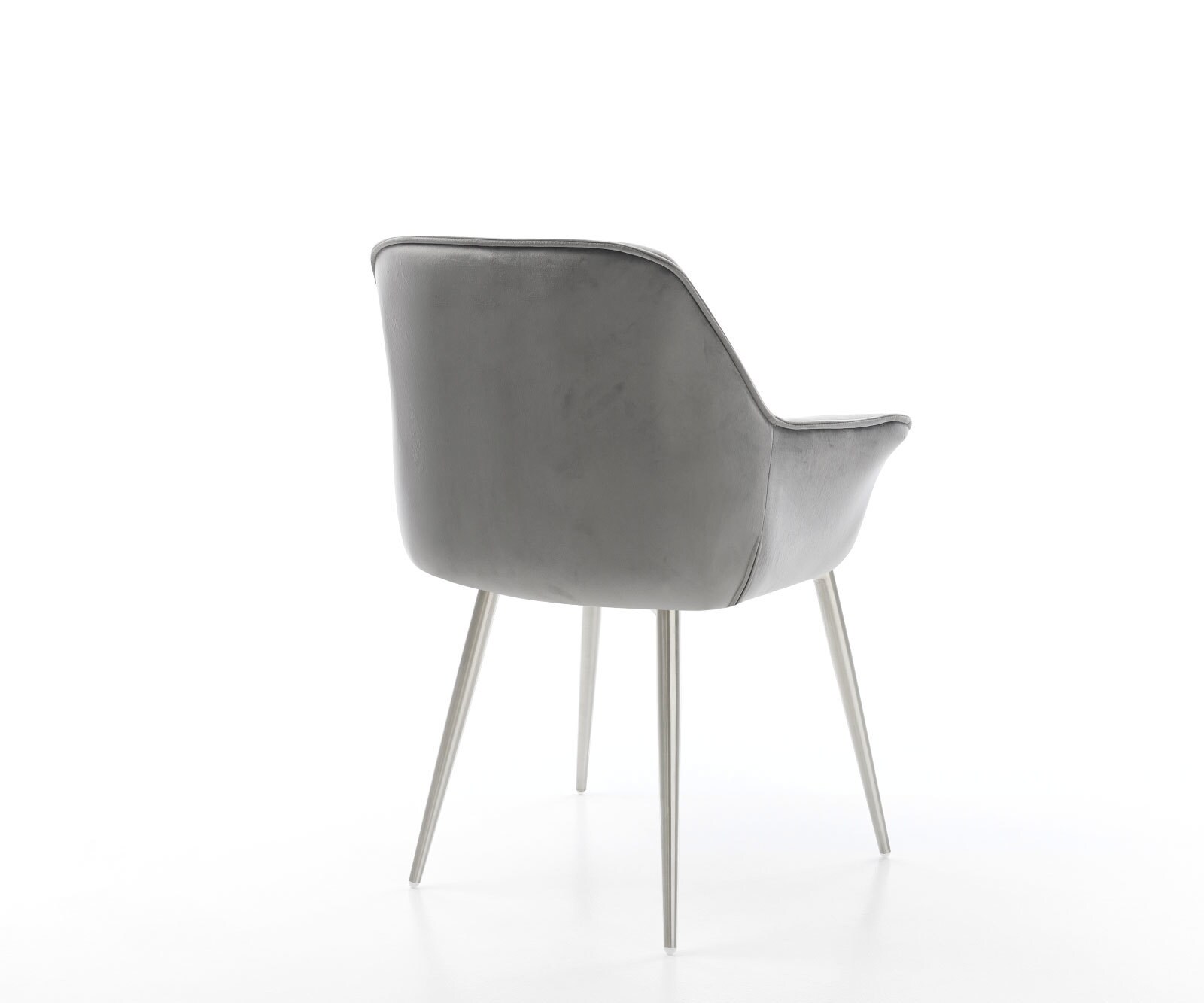 Стол с подлакътници Кадифе Сив 4-крака Прави Неръждаема стомана Keila-Flex 5