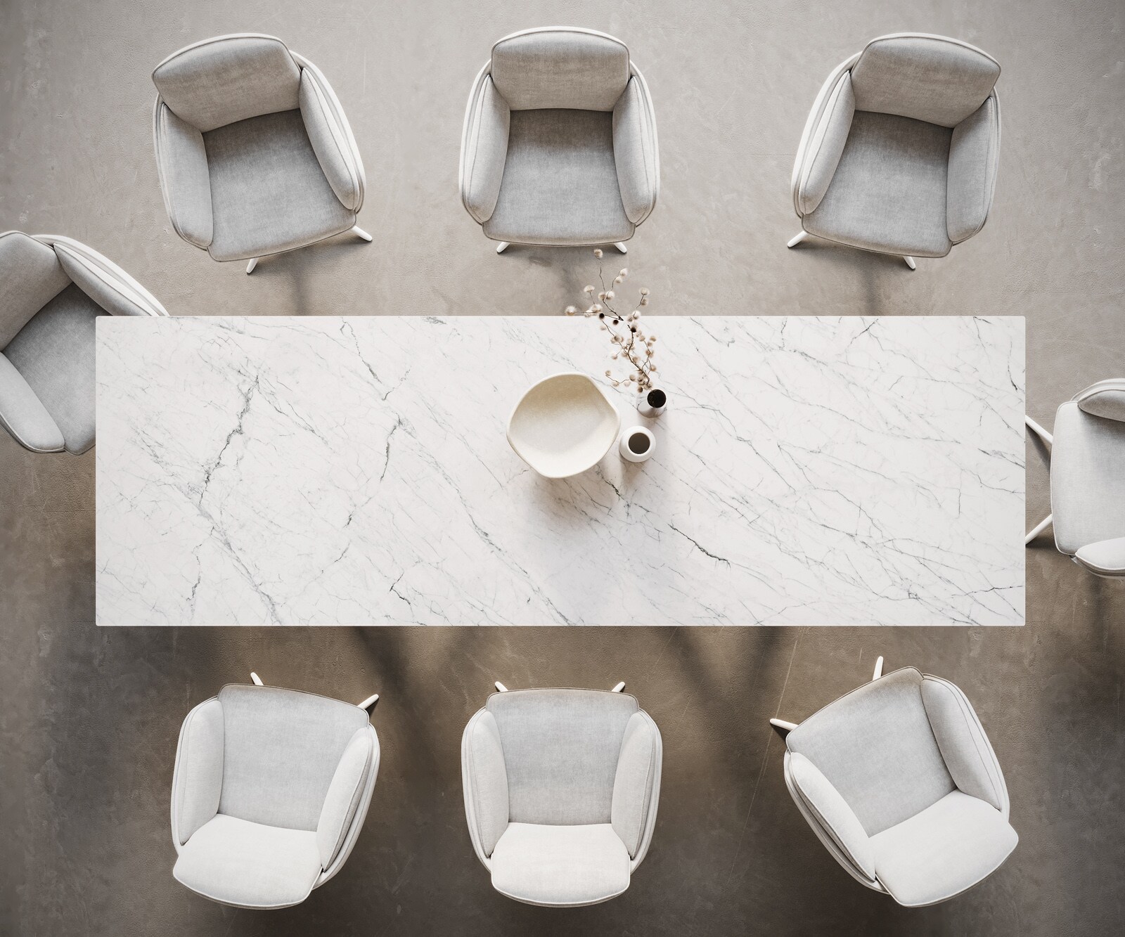 Трапезна маса Edge 300x100, керамика Laminam „®“, Statuarietto бяло, Estelar кръгла, метал бял 6