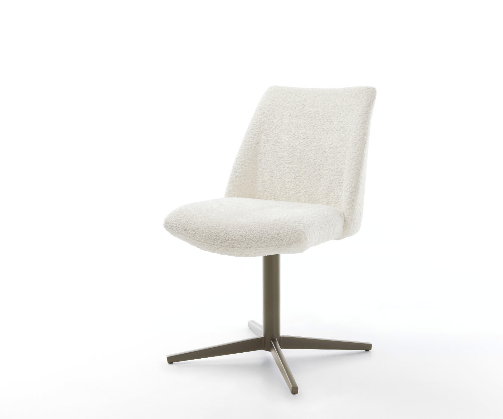 Врътящ се стол Букле Бял Офис основа  Titan 360° въртящ се Покет пружина Elso-Flex