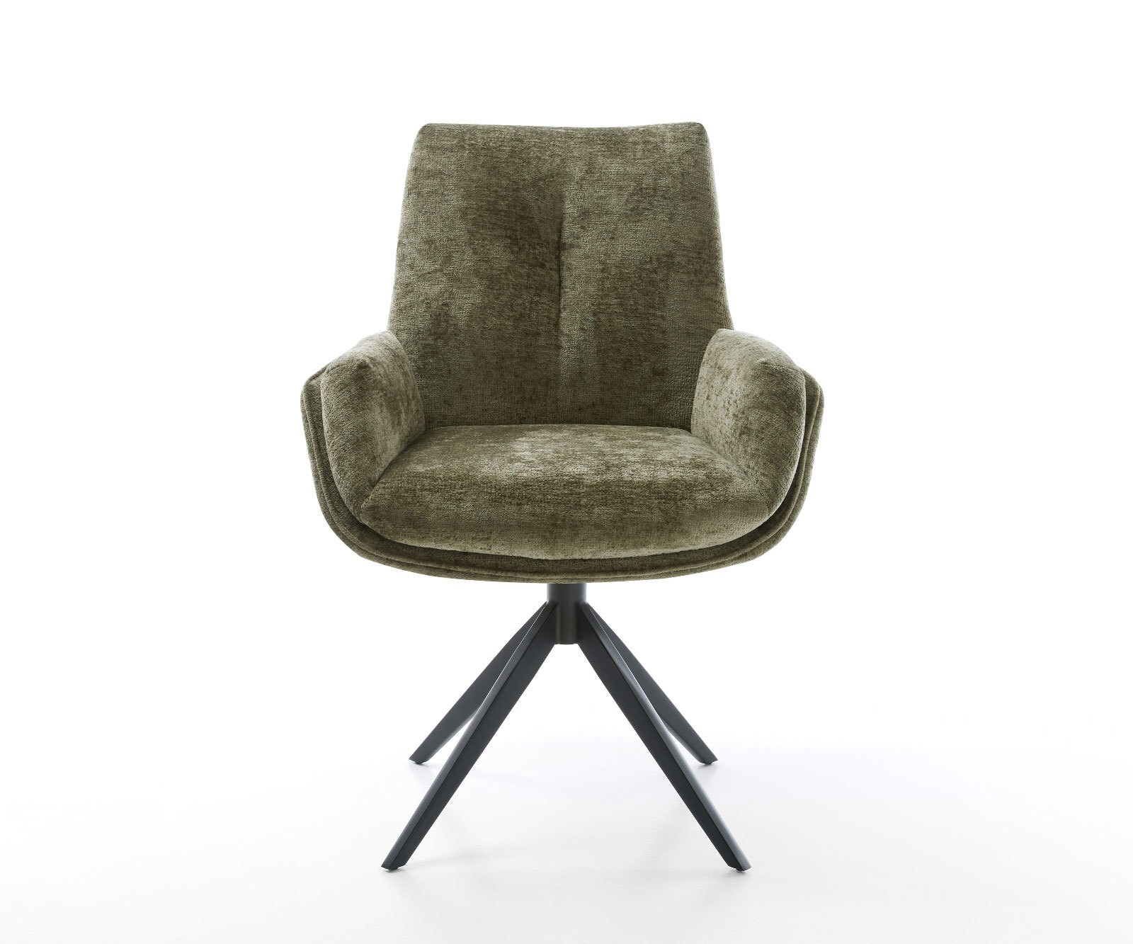 Врътящ се стол Шенил Маслина Конус крак плосък Черен 360° въртящ се Люлеещ се Clea-Flex 2