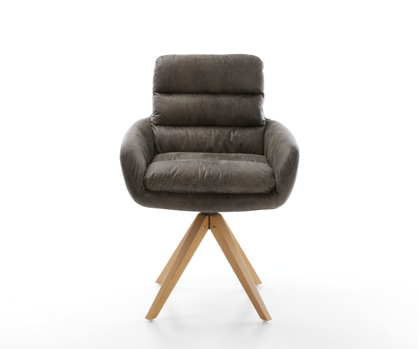 Врътящ се стол с подлакътници Сив Антик Дървена рамка  180° въртящ се Abelia-Flex 1 Врътящ се стол с подлакътници Сив Антик Дървена рамка  180° въртящ се Abelia-Flex 1