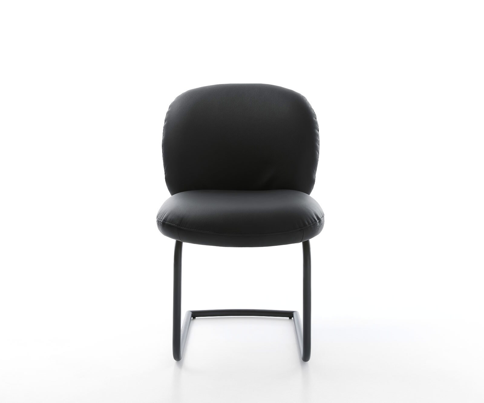 Люлеещ стол Естествена кожа Черен Конзолен крак кръгъл Черен Покет пружина Nube-Flex 2