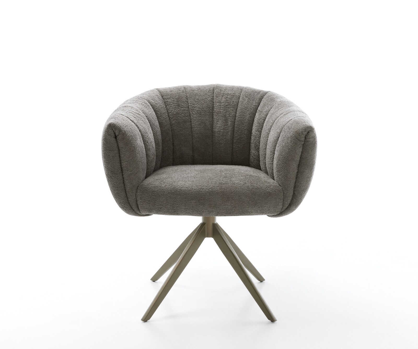 Въртящ се стол Jada-Flex, Букле Сиво-кафяво, Кръстосана рамка широка Ефектно покритие Титан 360° завъртане Люлееща се функция Ядро от джобни пружини 1