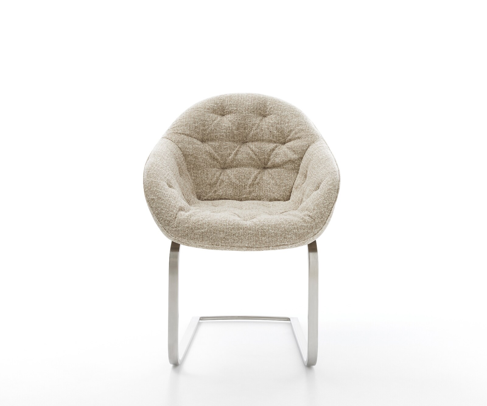 Gaio-Flex конзолен стол тъкан плат меко бежово конзолен стол плосък неръждаема стомана 2