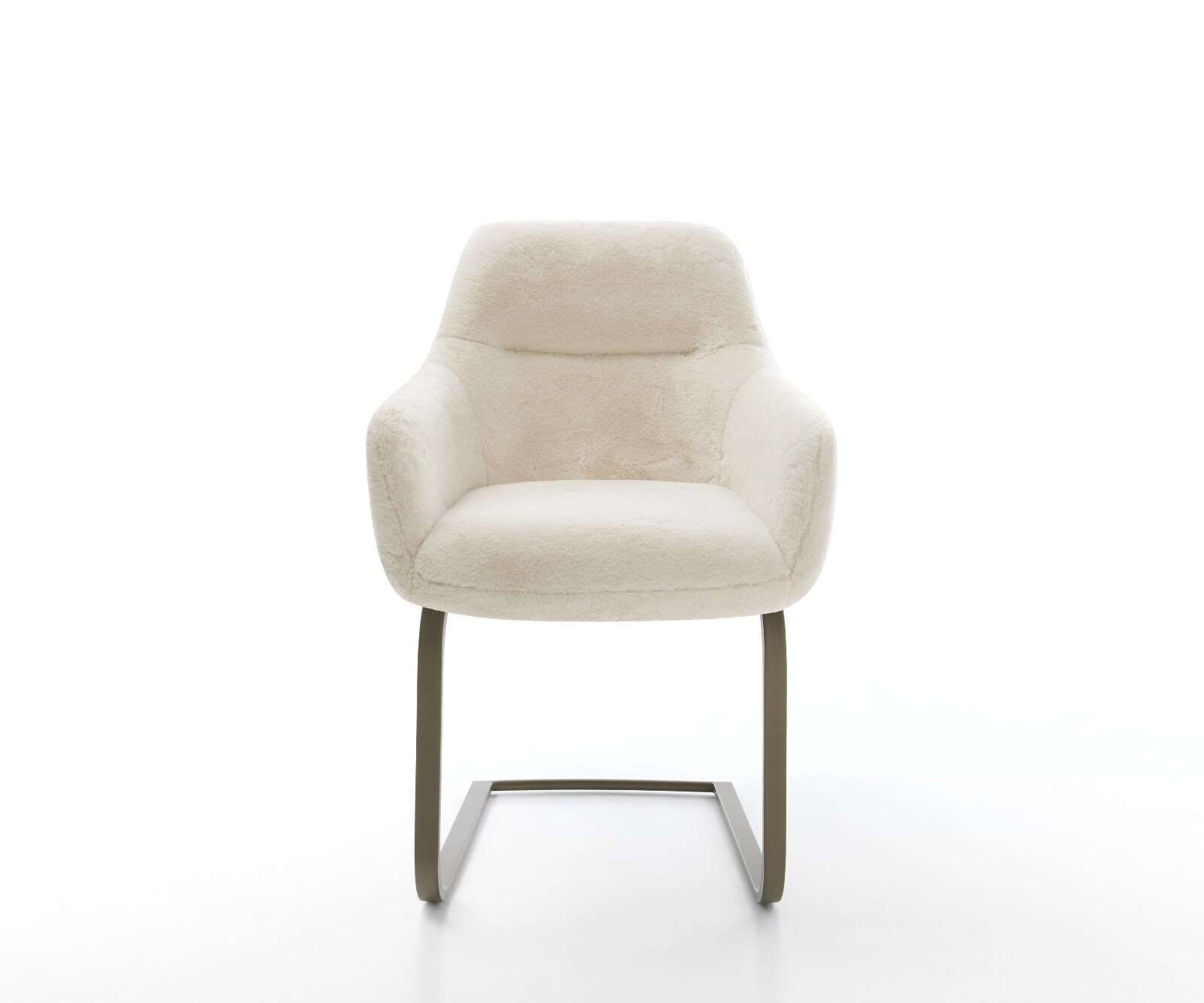 Стол с конзола Pejo-Flex плюшен кремаво-бял Стол с конзола покритие с плосък ефект сърцевина от титанови джобни пружини 2