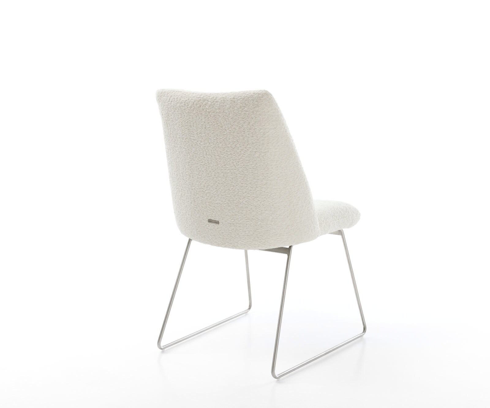 Трапезен стол Букле Бял Извити крака Неръждаема стомана Покет пружина Elso-Flex 5