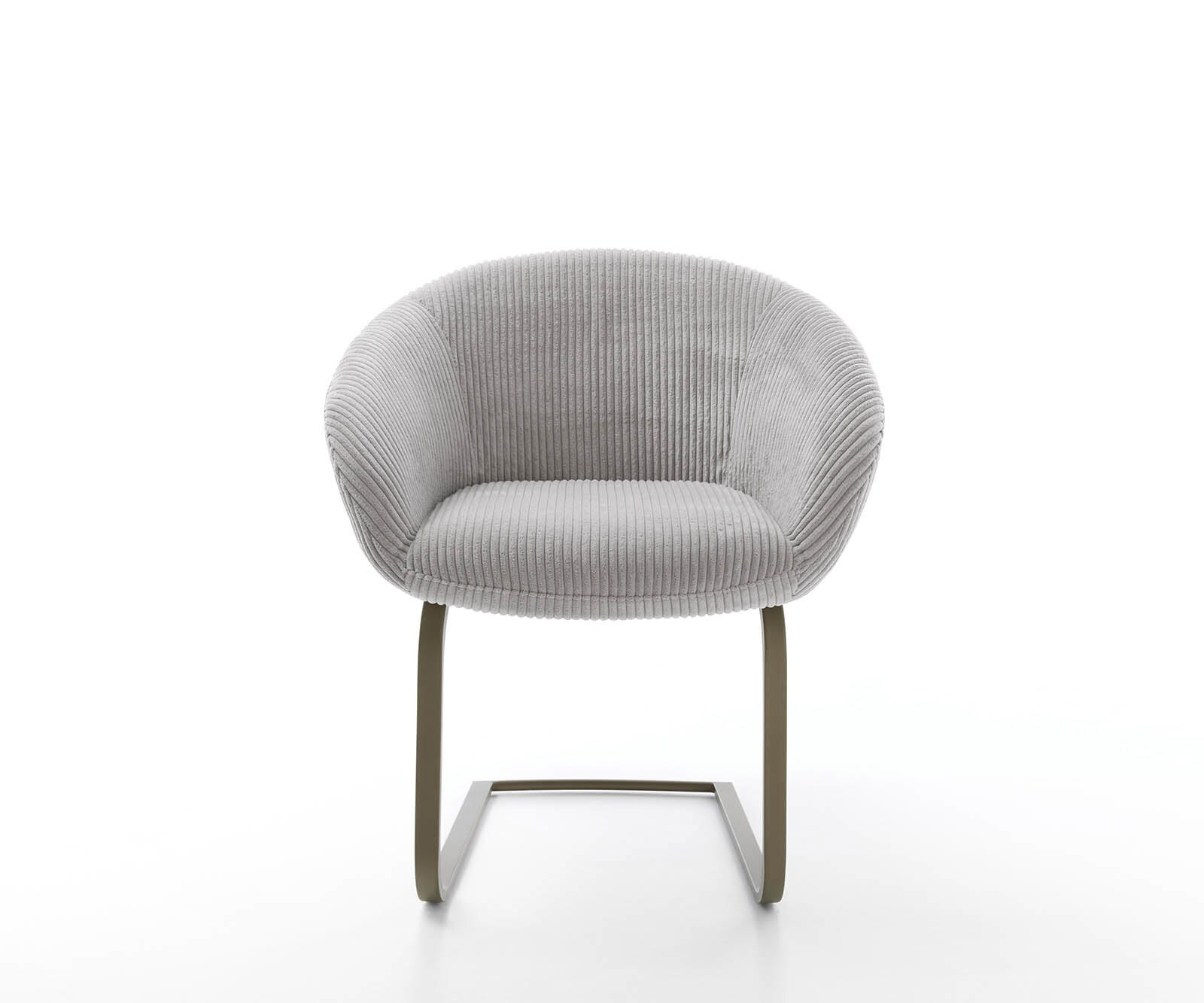 Люлеещ стол с подлакътници Корд Сребристо сив Конзолен крак плосък  Титан Покет пружина Vinka-Flex 1