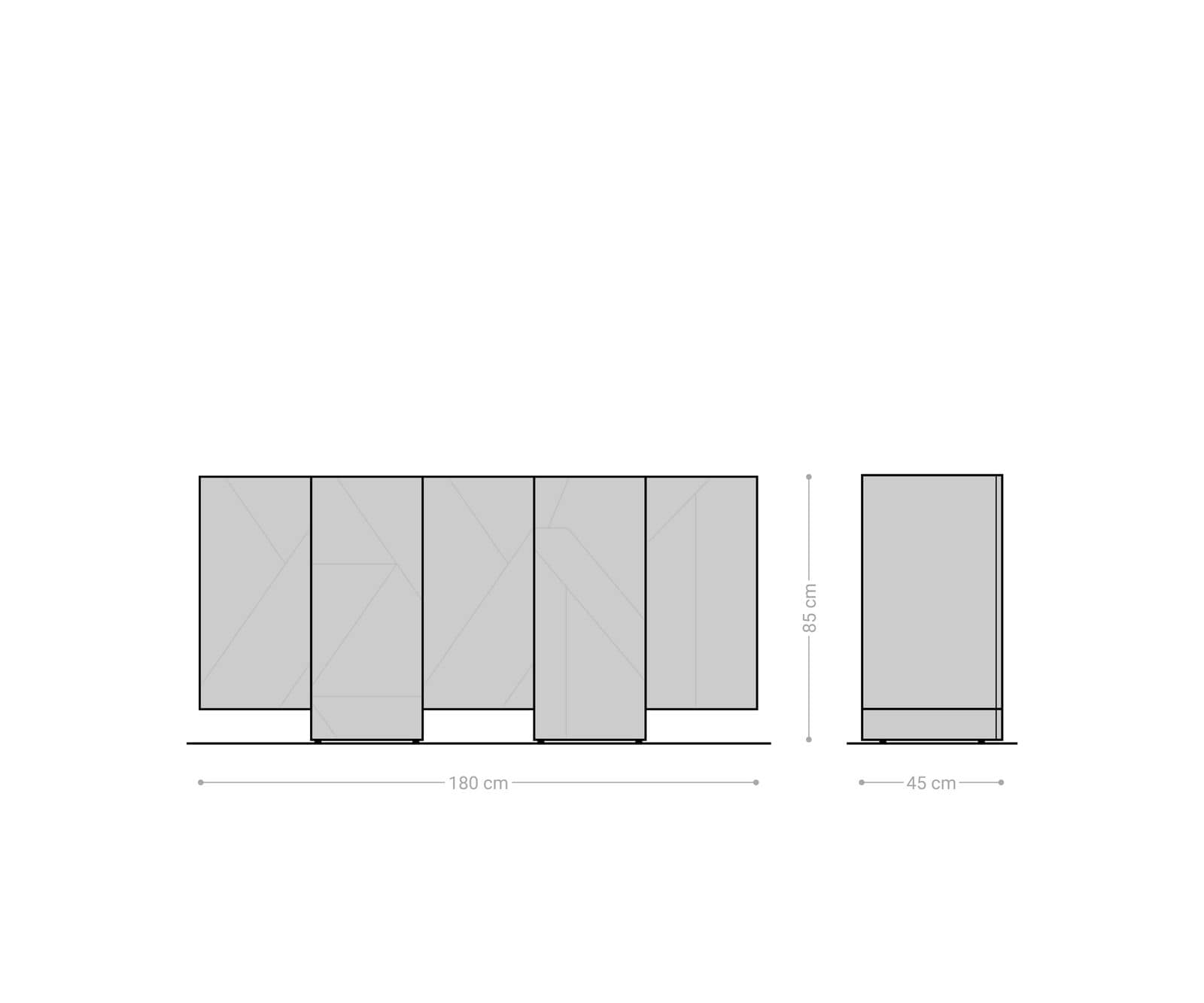Бюфет Naxxar 180 cm естествена акация 5 врати 6 Бюфет Naxxar 180 cm естествена акация 5 врати 6