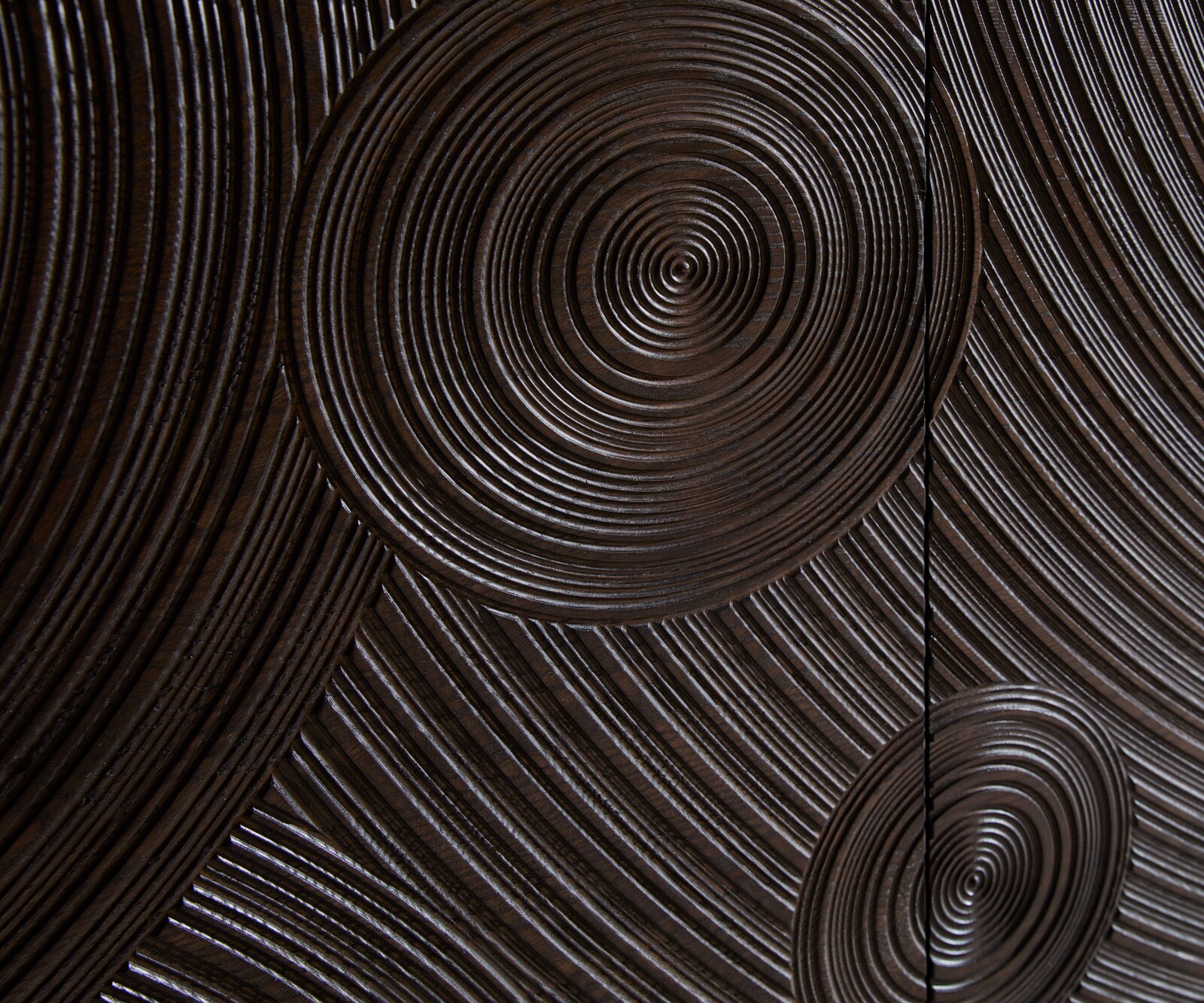 Шкаф Ashara 200 cm тъмнокафяв ясен 3D ефект 4 врати ъглова основа матирана неръждаема стомана 2