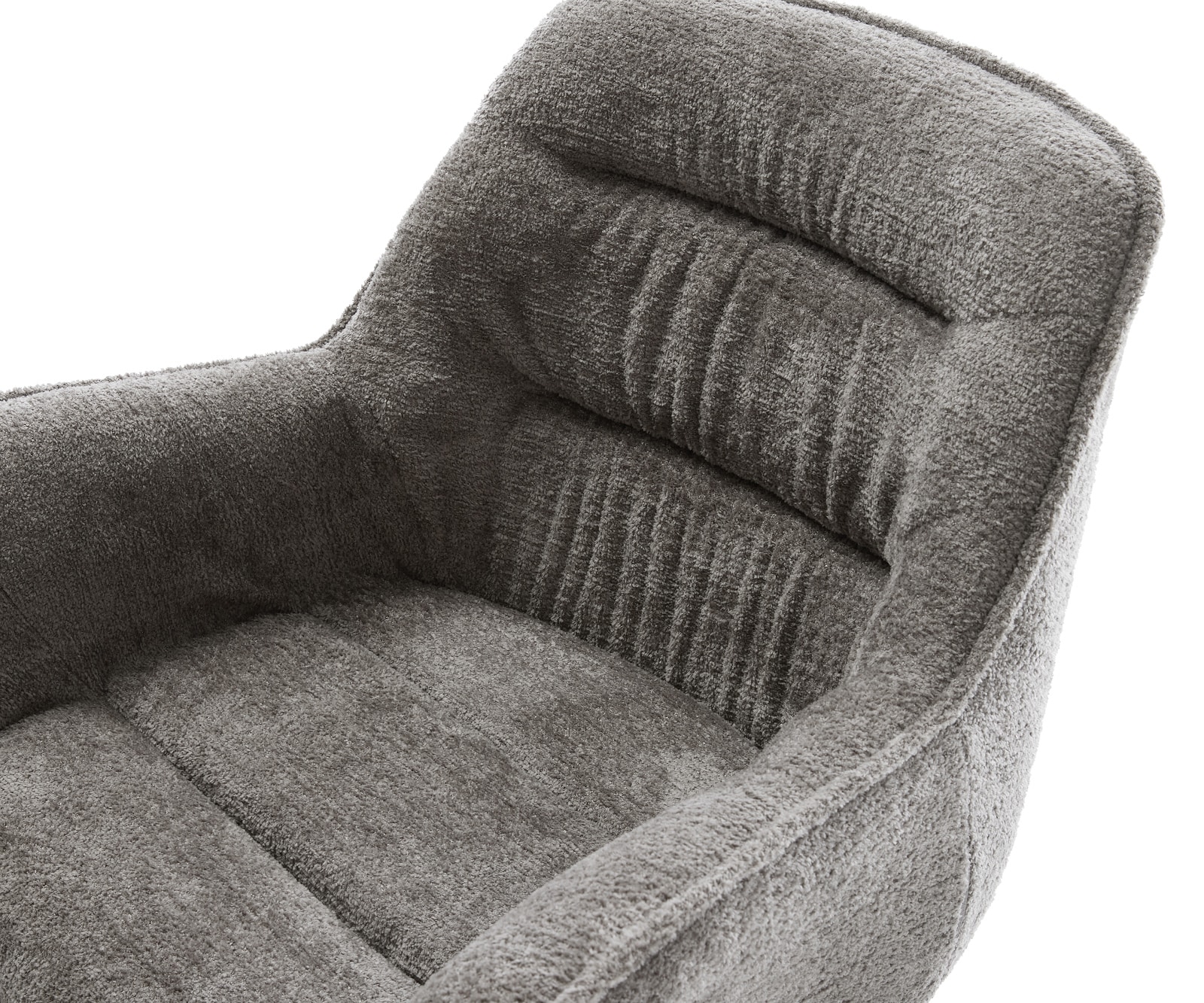 Трапезен стол Kaira-Flex Bouclé Soft Mud 4-футов конусен от неръждаема стомана 3