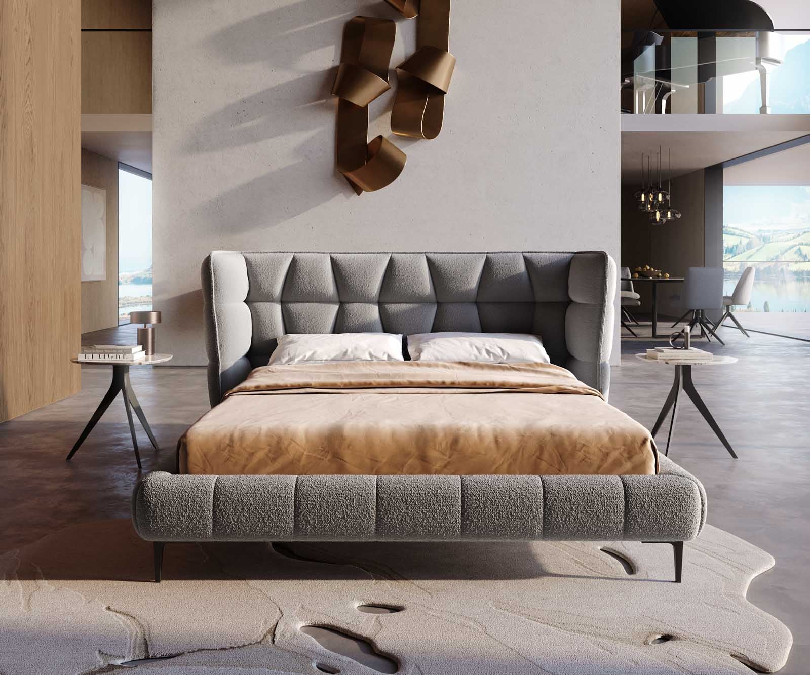 Тапицирана основа за легло Capujo 140x200 cm, сребристо сиво 1 Тапицирана основа за легло Capujo 140x200 cm, сребристо сиво 1