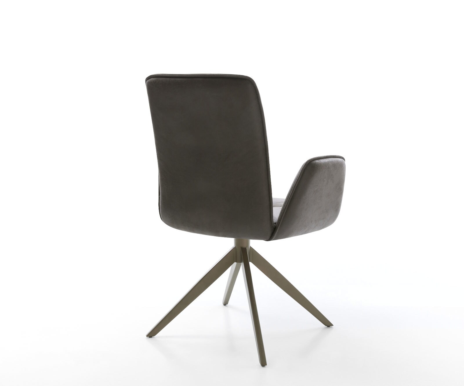 Въртящ се стол Vinja-Flex микрофибър антрацит винтидж кръстосана рамка широк ефект покритие титан 360° въртяща се люлееща се функция 5