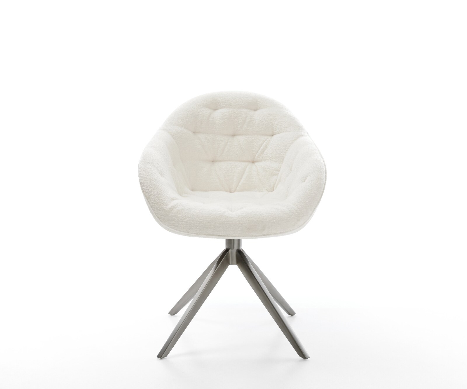 Въртящ се стол Gaio-Flex Bouclé Soft Beige Кръстосана рамка широка Графит Въртене на 360° Люлееща се функция 2