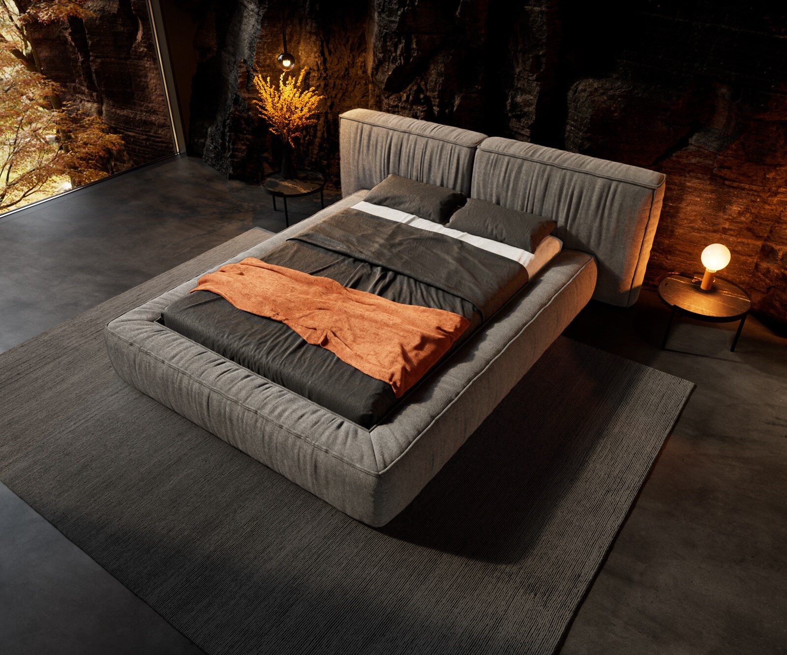Тапицирано легло Coperti 140x200 cm микрофибър сива 3