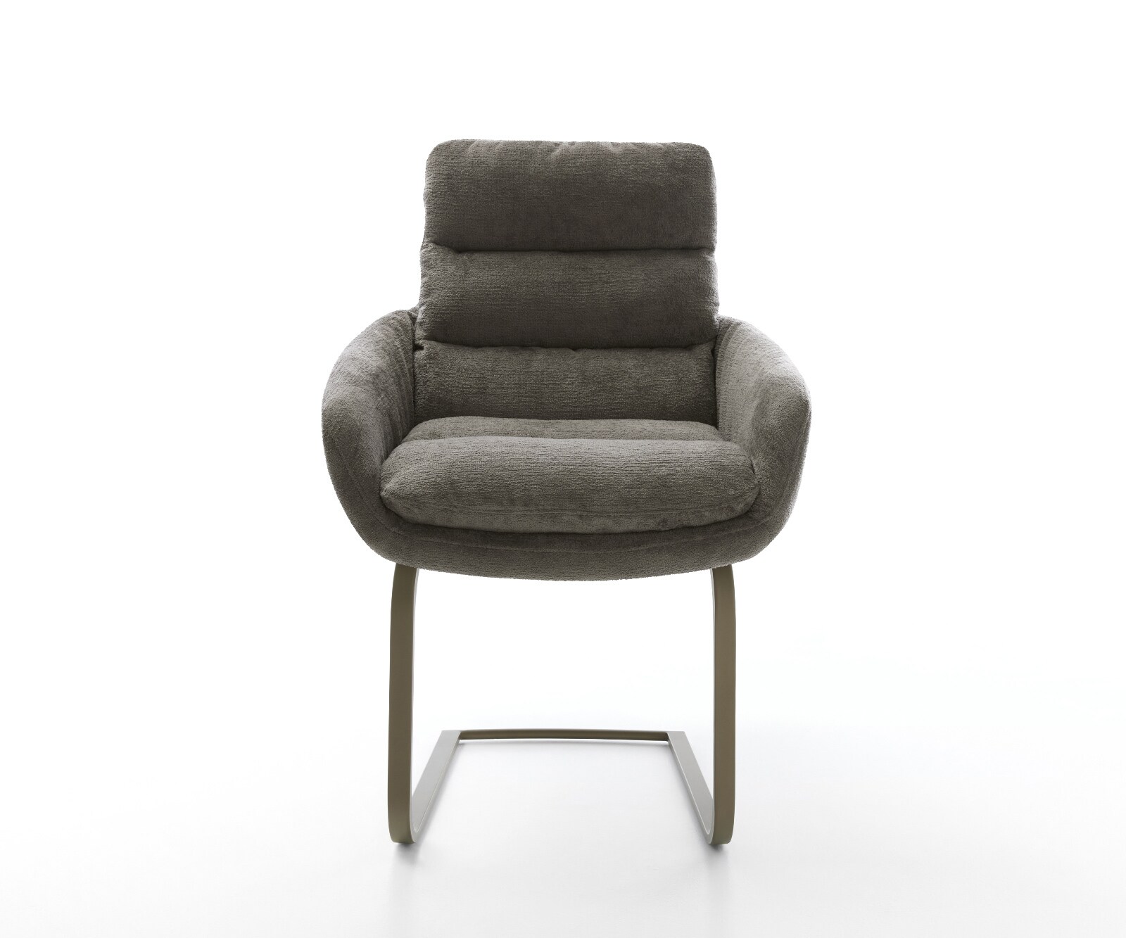 Стол с конзола Abelia-Flex с подлакътници Bouclé soft mud Стол с конзола с плосък ефект покритие титан 2