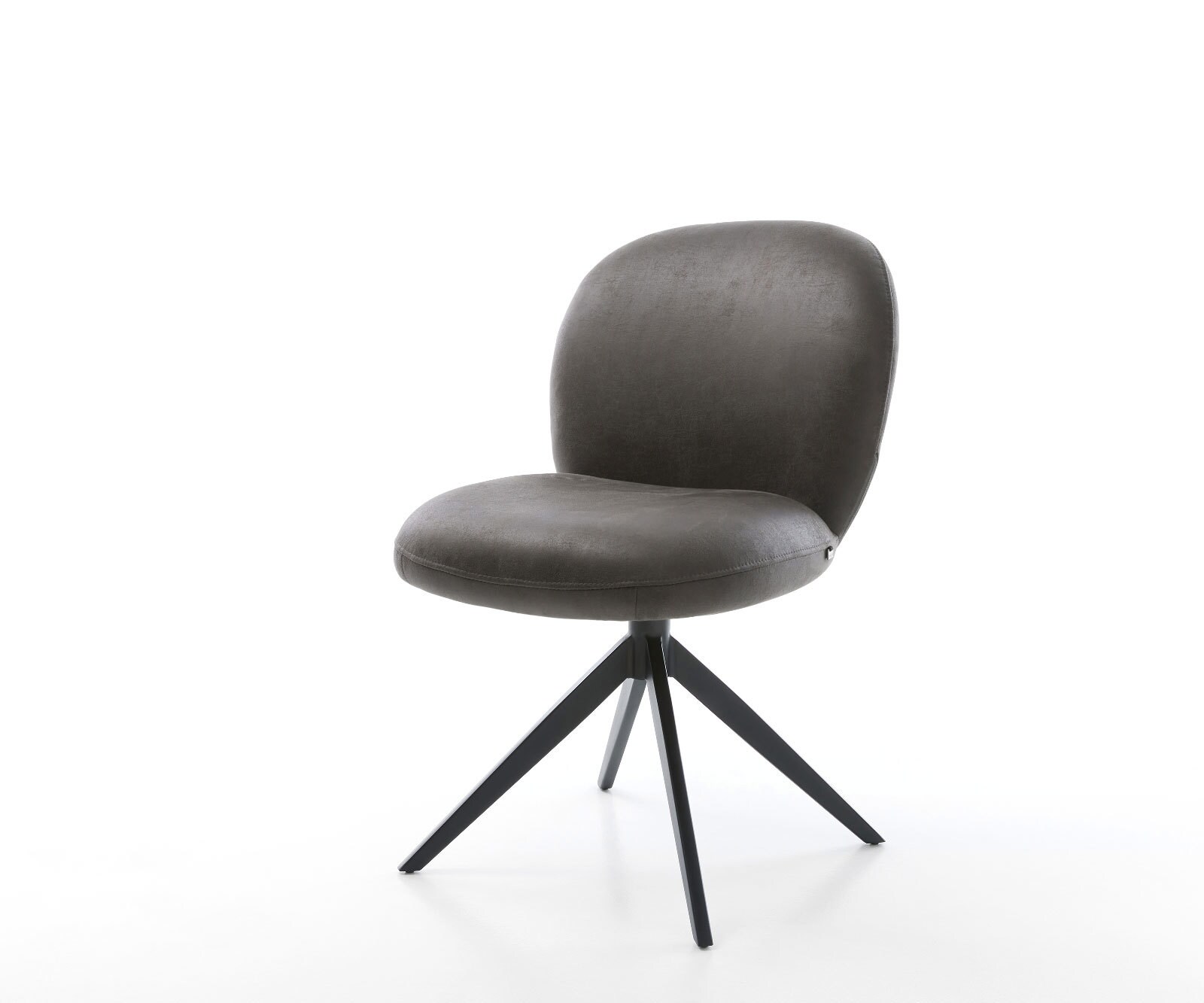 Въртящ се стол Nube-Flex микрофибър антрацит винтидж Кръстосана рамка широка черна 360° въртене Функция люлеене Ядро от джобни пружини