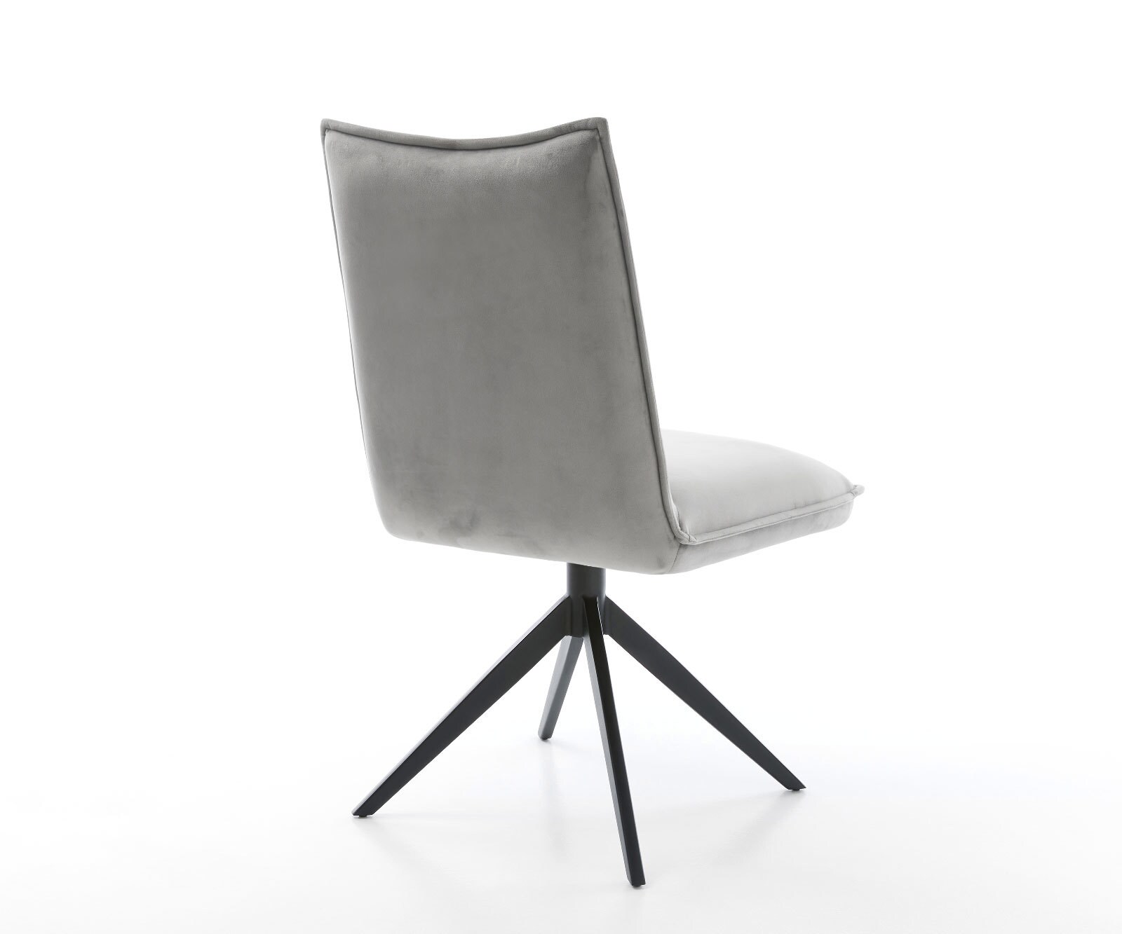 Въртящ се стол Lelio-Flex кадифено сив Кръстосана рамка широка черна Въртене на 360° Люлееща се функция Ядро от джобни пружини 4