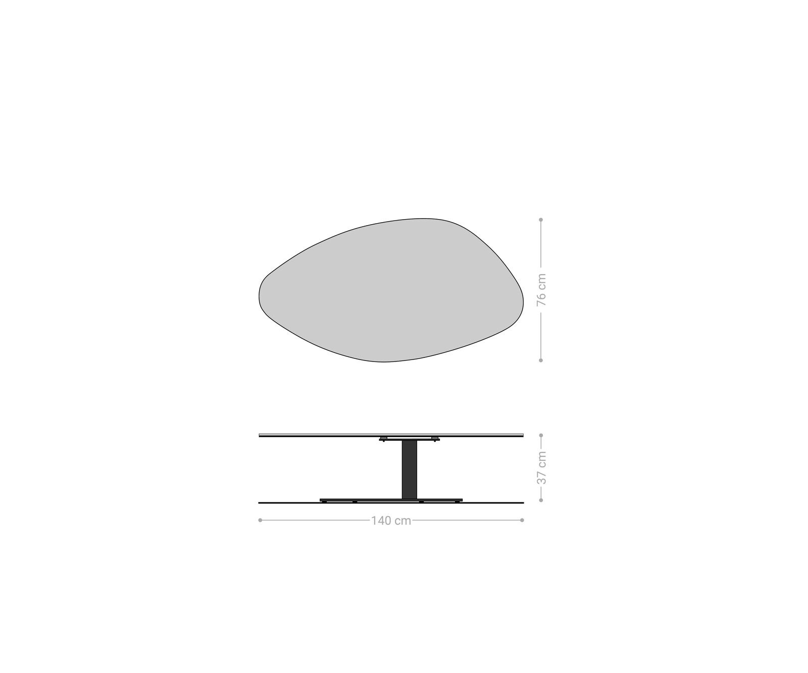 Масичка за кафе Edge Organic 140x76 cm керамика Minas Melange Vibany метален ефект покритие титан 7