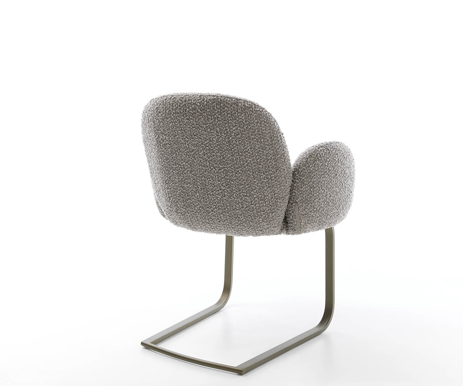 Люлеещ стол с подлакътници Букле Сребристо сив Конзолен крак плосък  Титан Покет пружина Nube-Flex 5