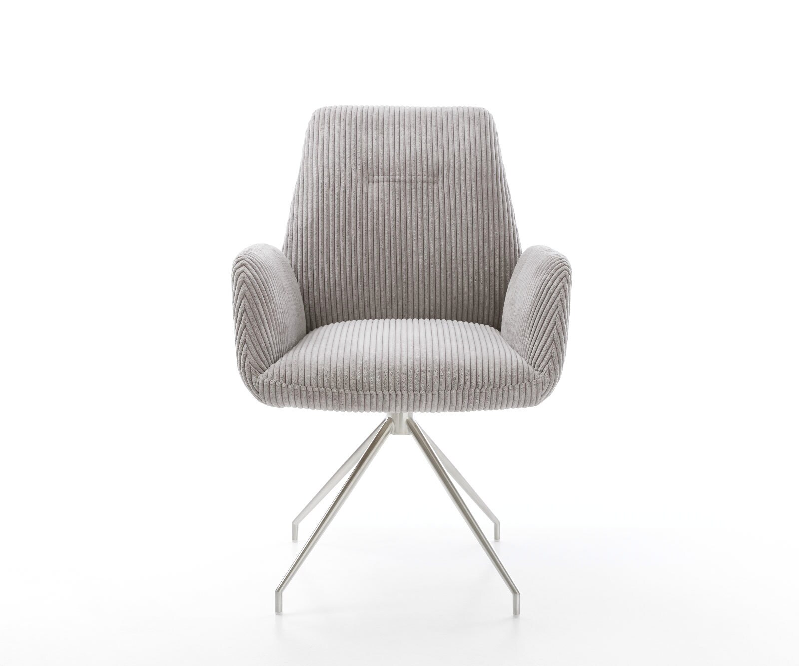 Врътящ се стол Корд СребристСив Конус крак кръгъл Неръждаема стомана 180° въртящ се Zoa-Flex 2