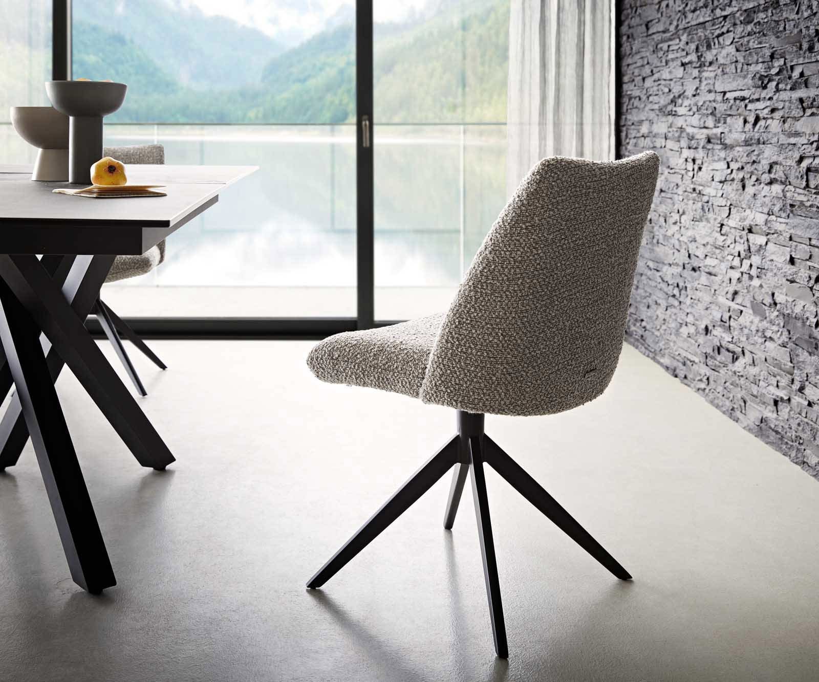 Врътящ се стол Букле СребристСив Конус крак плосък Черен 360° въртящ се Покет пружина Elso-Flex 4 Врътящ се стол Букле СребристСив Конус крак плосък Черен 360° въртящ се Покет пружина Elso-Flex 4