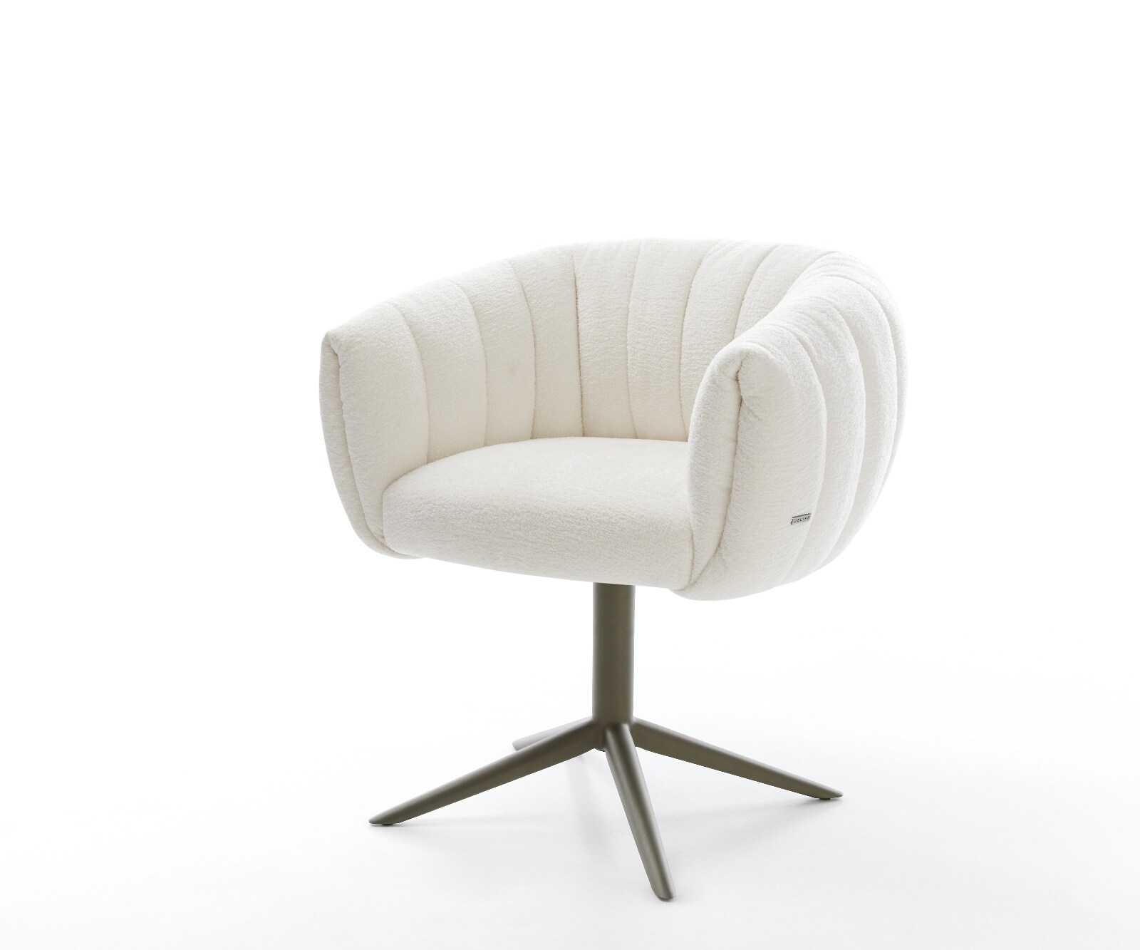 Въртящ се стол Jada-Flex Букле Soft Beige Завършек с ефект на основата Титан 360° завъртане Люлееща се функция Ядро от джобни пружини