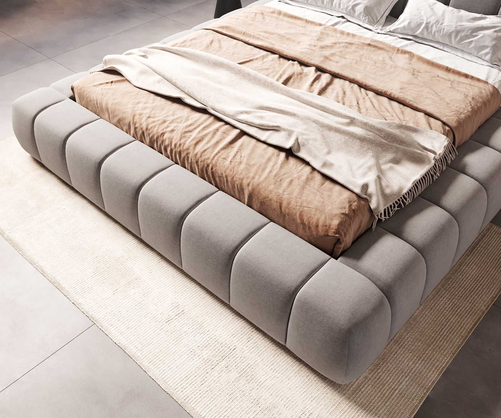 Тапицирано легло Cutio 180x200 cm микрофибър сиво 5 Тапицирано легло Cutio 180x200 cm микрофибър сиво 5