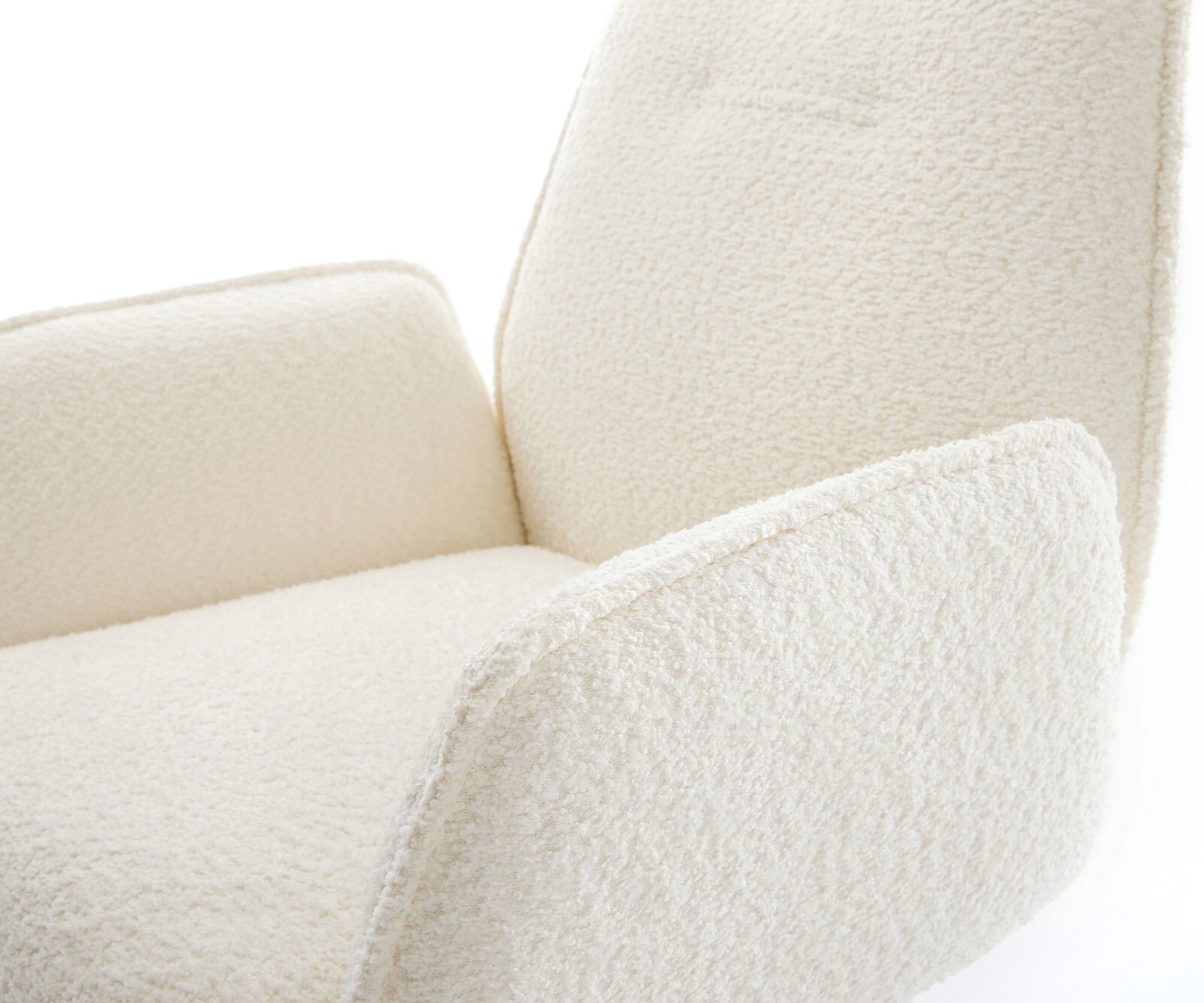Конзолен стол Zoa-Flex Bouclé White Конзолен стол с плоска графитна сърцевина от джобни пружини 4