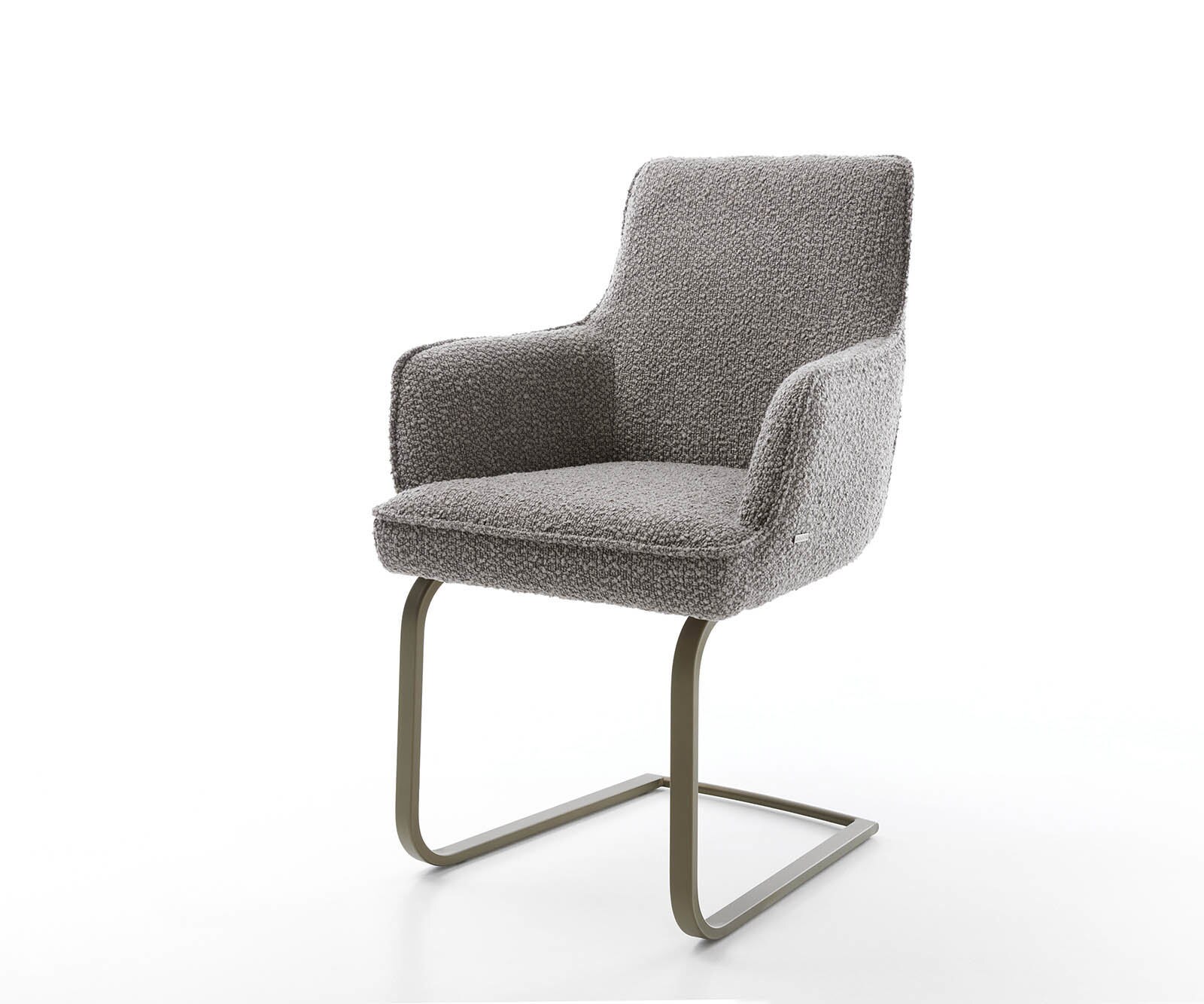 Люлеещ стол с подлакътници Букле Сребристо сив Конзолен крак плосък  Титан Покет пружина Heira-Flex 1