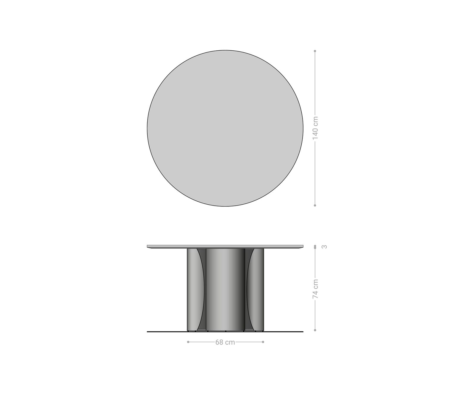 Трапезна маса Adenza Round 140x140 cm Marble White Metal Gold Fusion Finish 8
