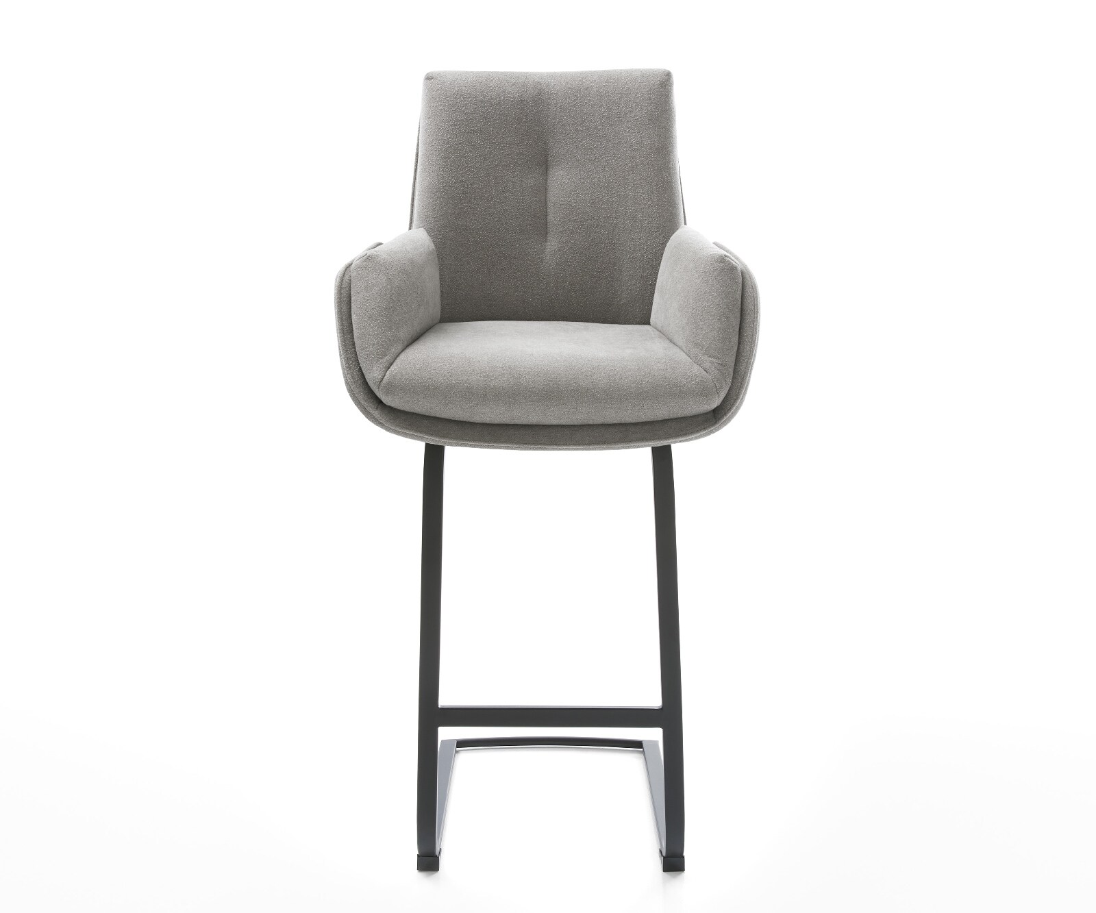 Бар стол Clea-Flex текстурирана тъкан меко сиво конзола плосък метал 1