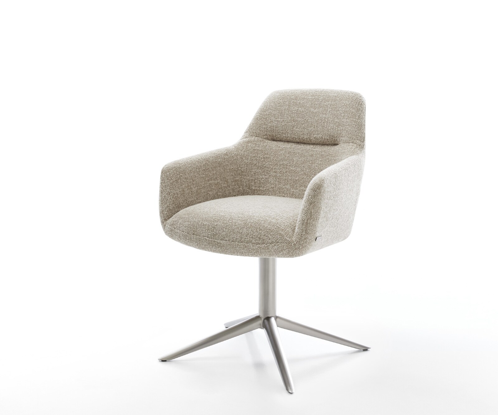 Въртящ се стол Pejo-Flex Тъкан Soft Beige Основа от неръждаема стомана Завъртане на 360° Люлееща се функция Ядро от джобни пружини 1