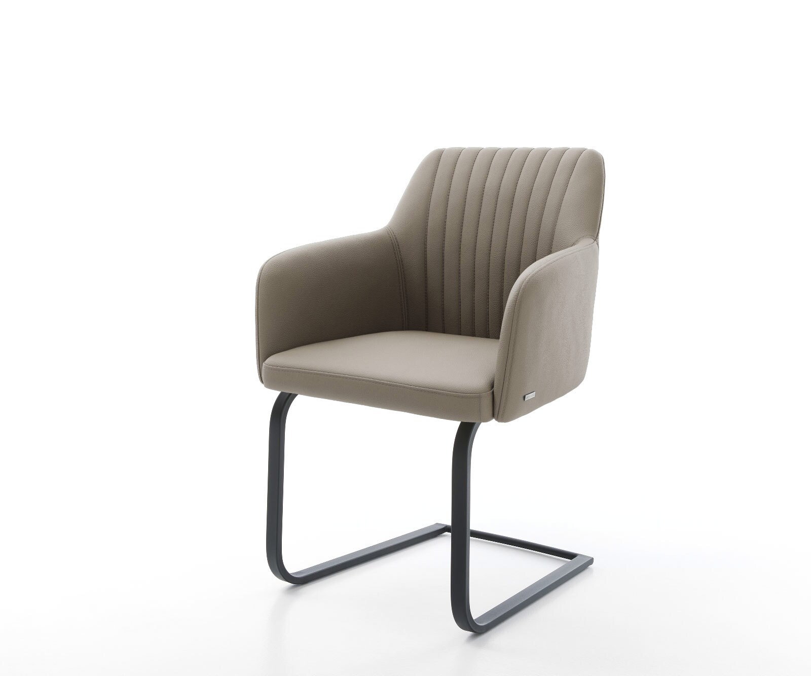 Люлеещ стол Естествена кожа Сиво-Кафяв Конзолен крак плосък Черен Greg-Flex 1