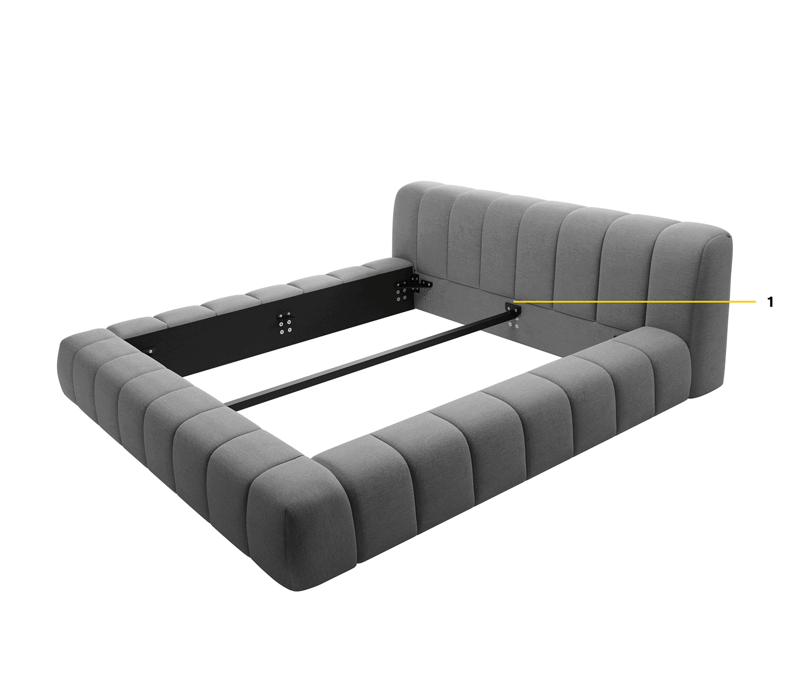 Тапицирано легло Cutio 140x200 cm Bouclé сребристо сиво 8