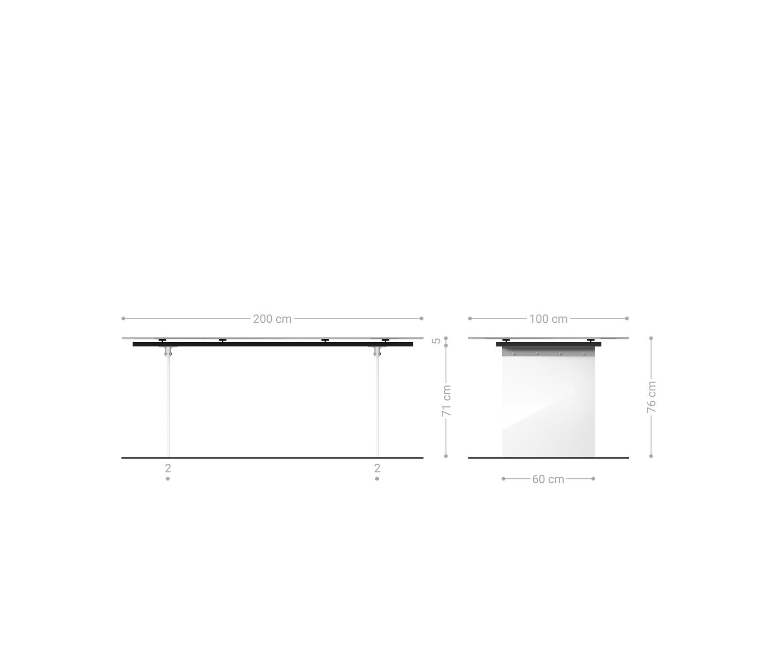 Трапезна маса Edge Boot 200x100, керамика Laminam „®“, Emperador Extra Lucidato, тъмнокафява, стъклена рамка 7