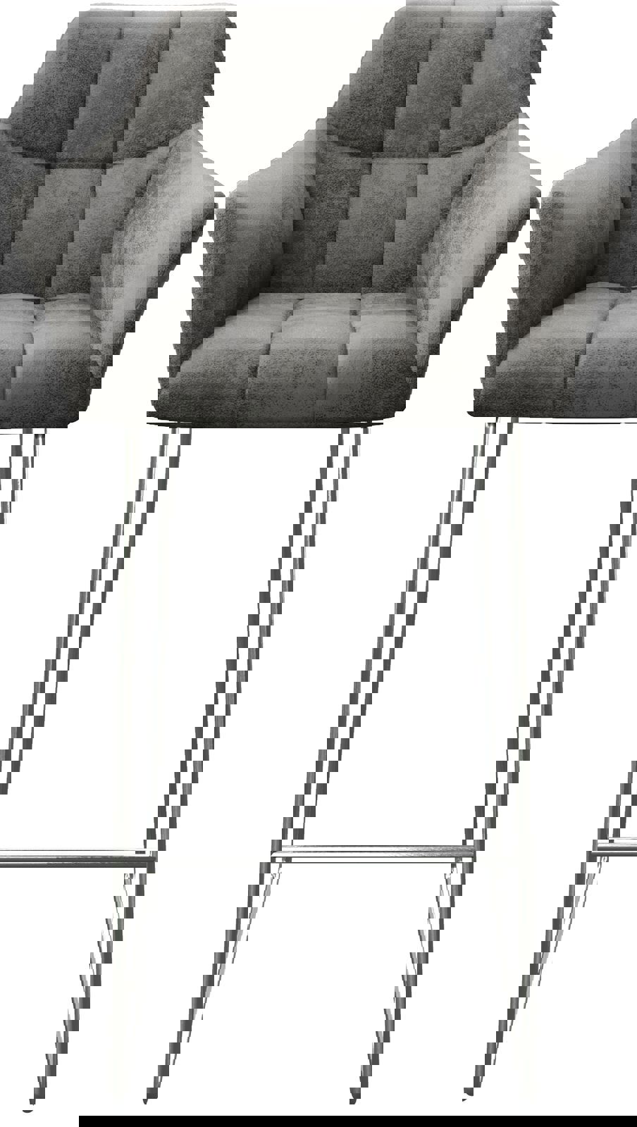 Бар стол Винтидж Сив Извити крака Неръждаема стомана Yulo-Flex 3
