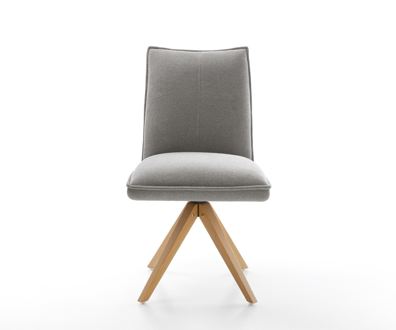 Въртящ се стол Lelio-Flex текстурирана тъкан мека сива дървена рамка ъглова естествена 180° въртяща се сърцевина с джобни пружини 2