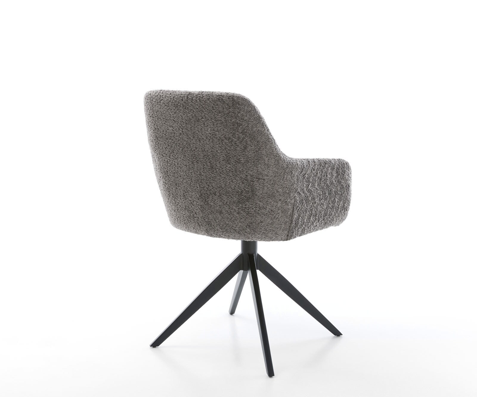 Въртящ се стол Pejo-Flex Bouclé Grey Кръстосана рамка широка Черно Въртене на 360° Люлееща се функция Ядро от джобни пружини 4