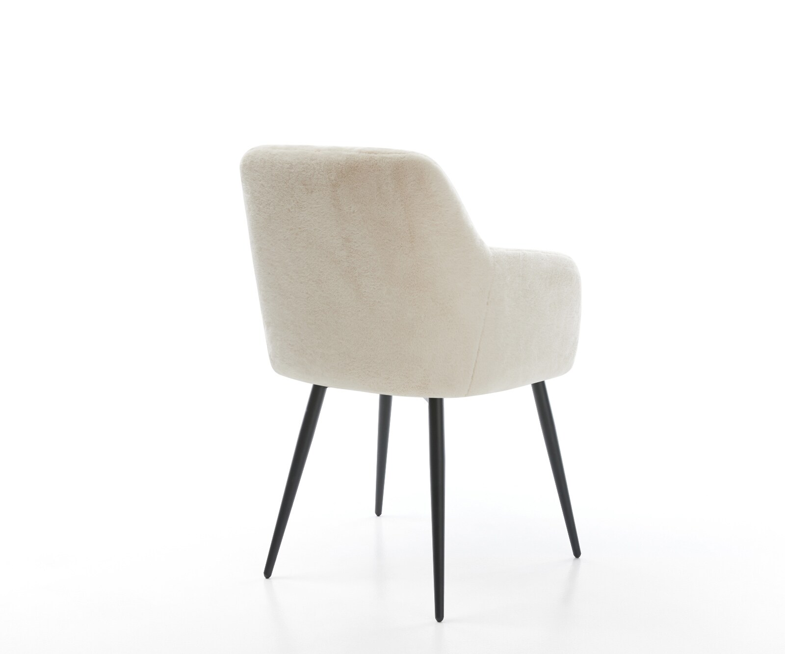 Трапезен стол Greg-Flex, плюшен кремаво-бял плат, 4-футова конусовидна сърцевина от джобни пружини 5