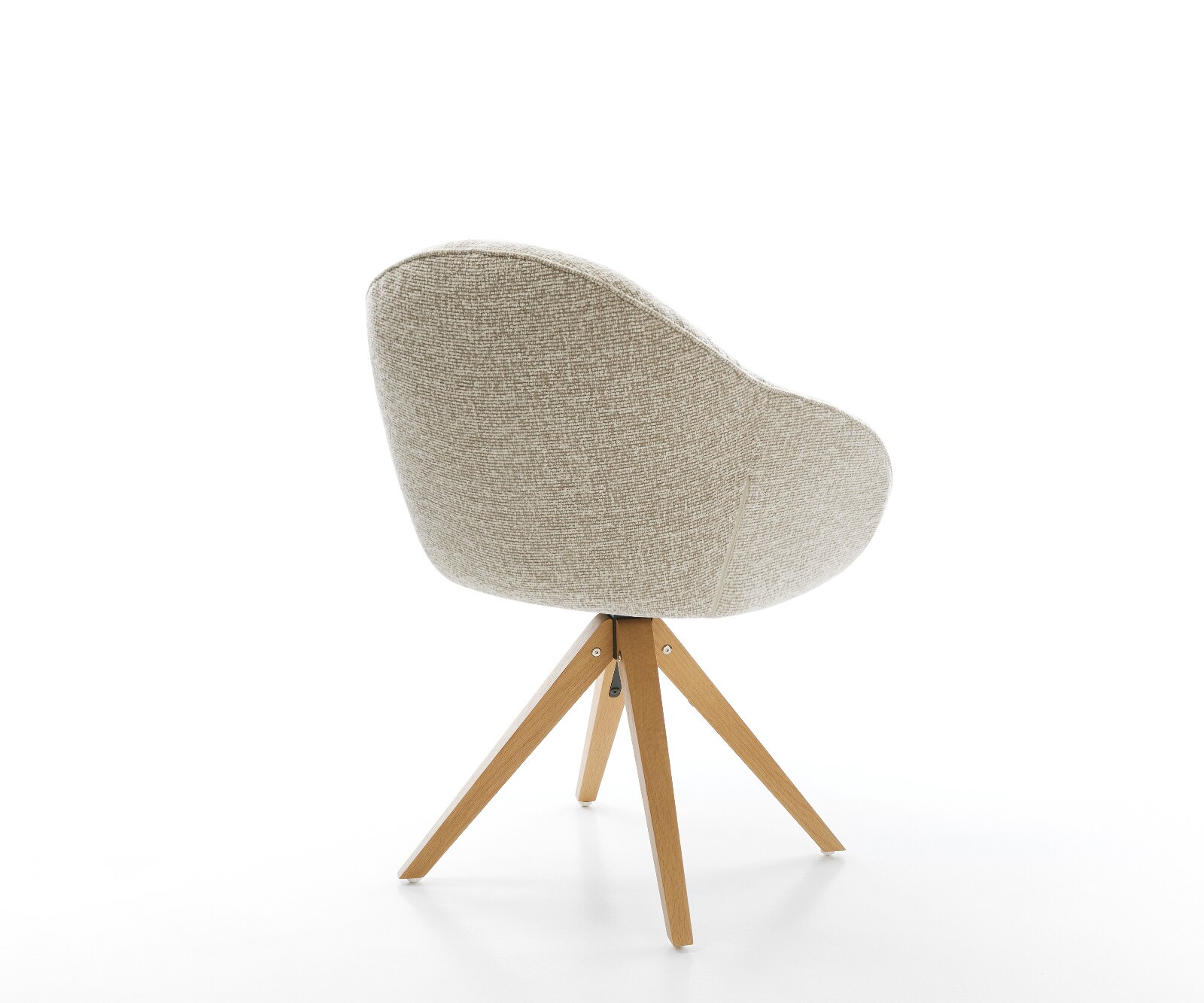 Въртящ се стол Gaio-Flex тъкан мек бежов дървена рамка ъглов естествен въртящ се на 180° 5